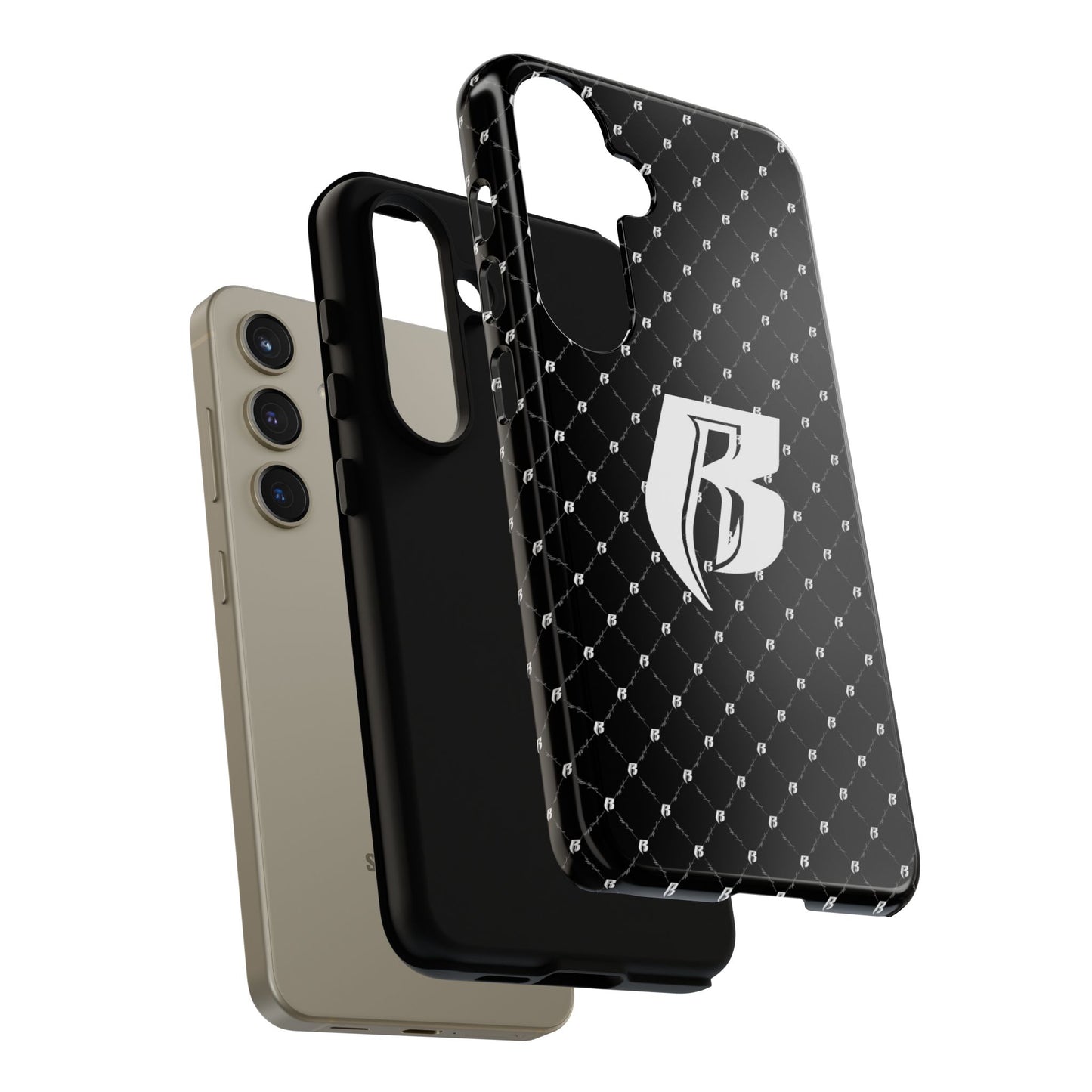 Black RR Patterned Tough Case – Monogram 'R' Protective Phone Case