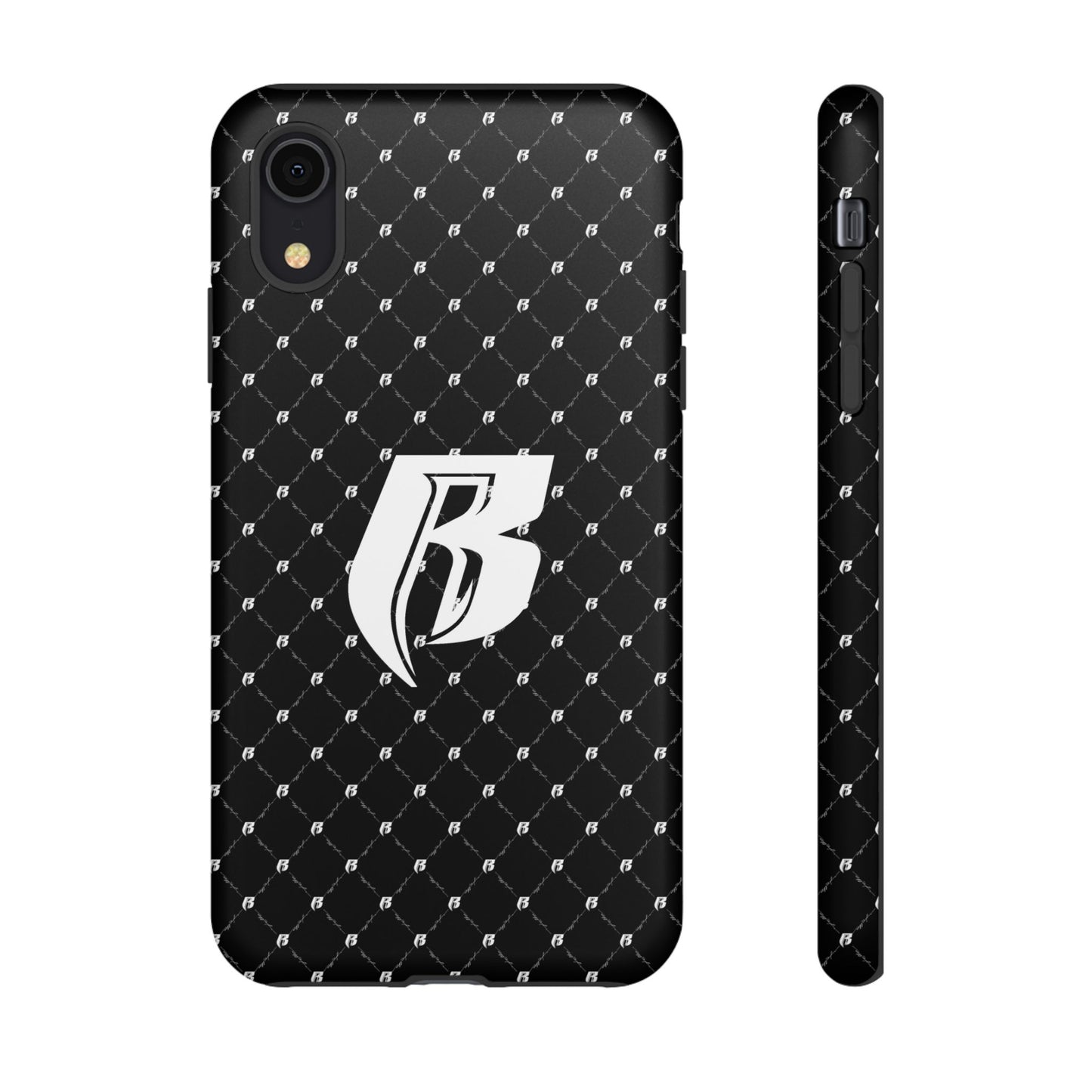 Black RR Patterned Tough Case – Monogram 'R' Protective Phone Case