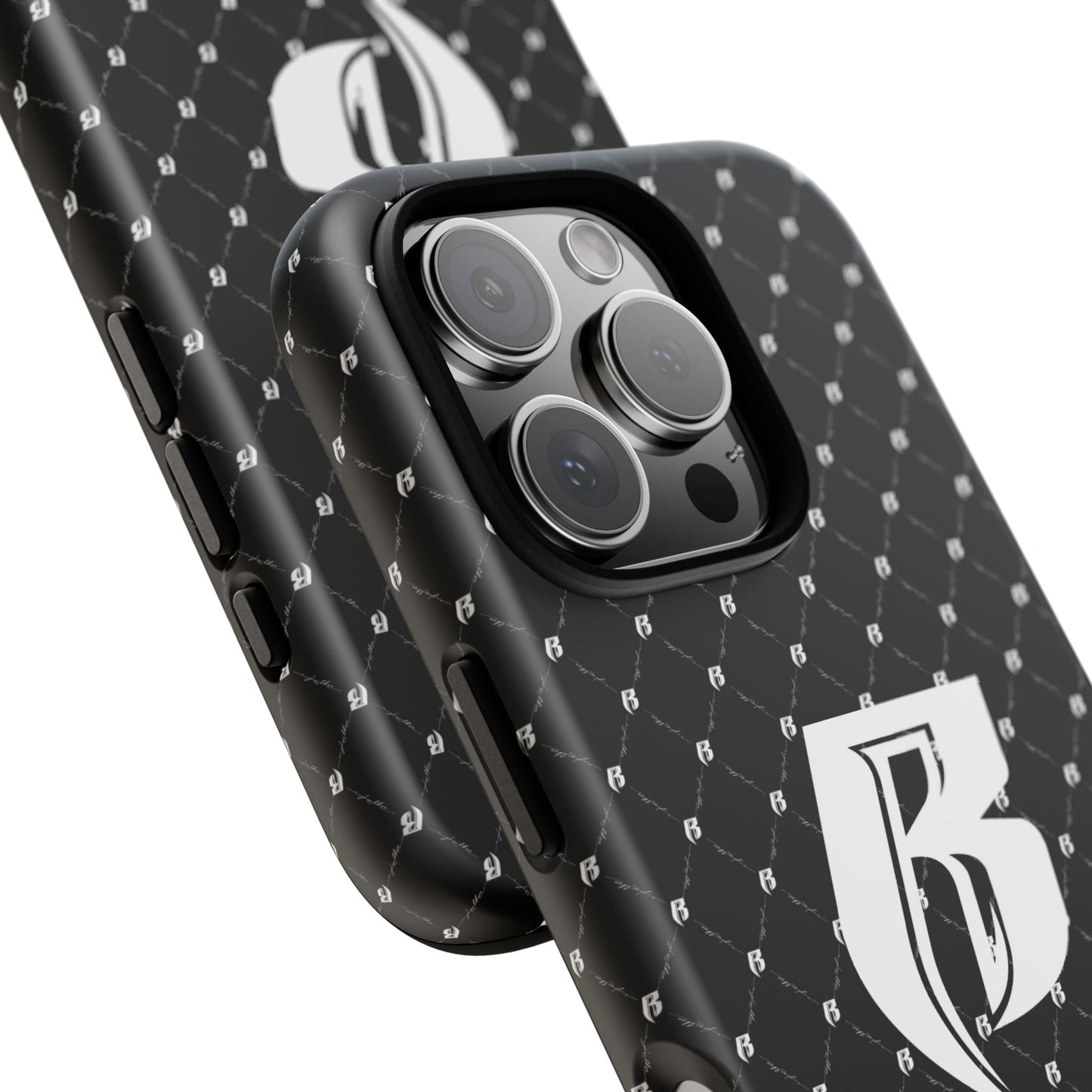 Black RR Patterned Tough Case – Monogram 'R' Protective Phone Case