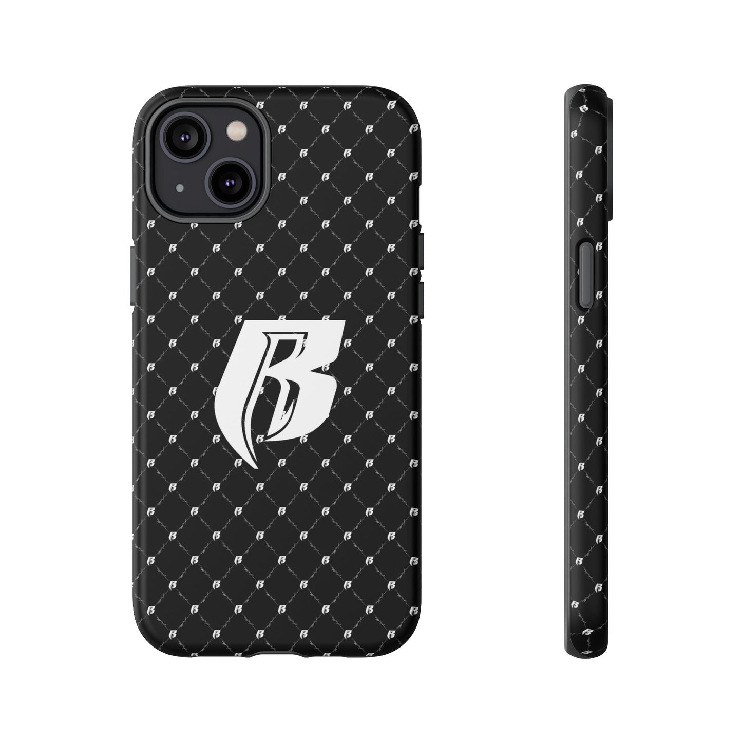 Black RR Patterned Tough Case – Monogram 'R' Protective Phone Case
