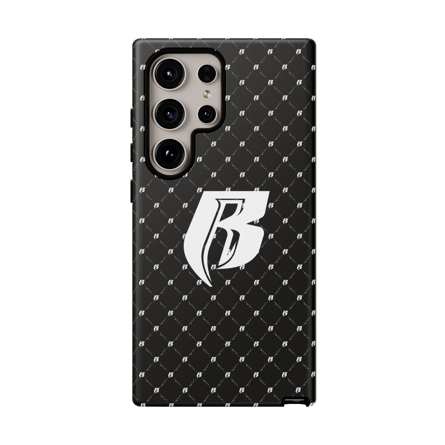 Black RR Patterned Tough Case – Monogram 'R' Protective Phone Case