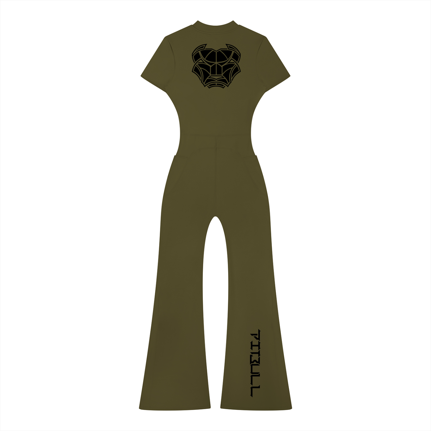 Pitbull Women’s Tight Flared Leg Quarter-Zip Jumpsuit