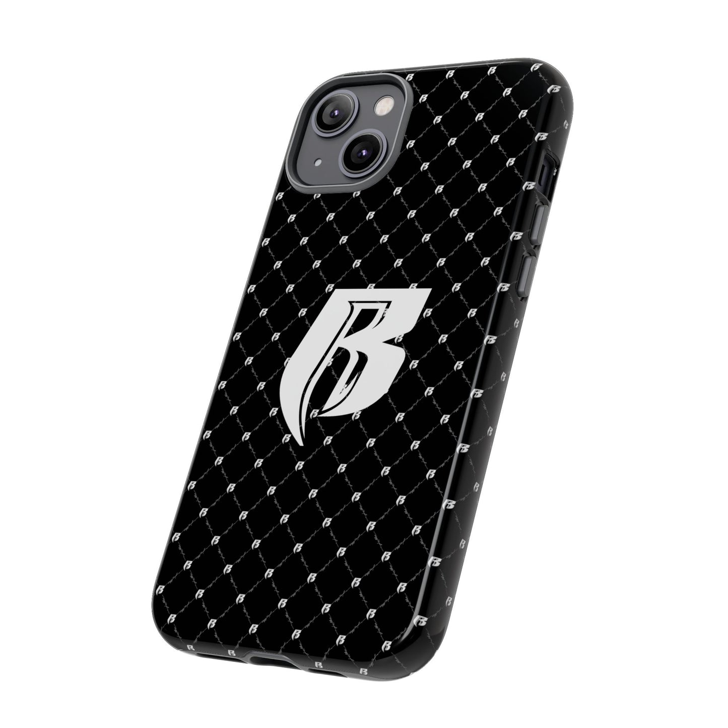 Black RR Patterned Tough Case – Monogram 'R' Protective Phone Case