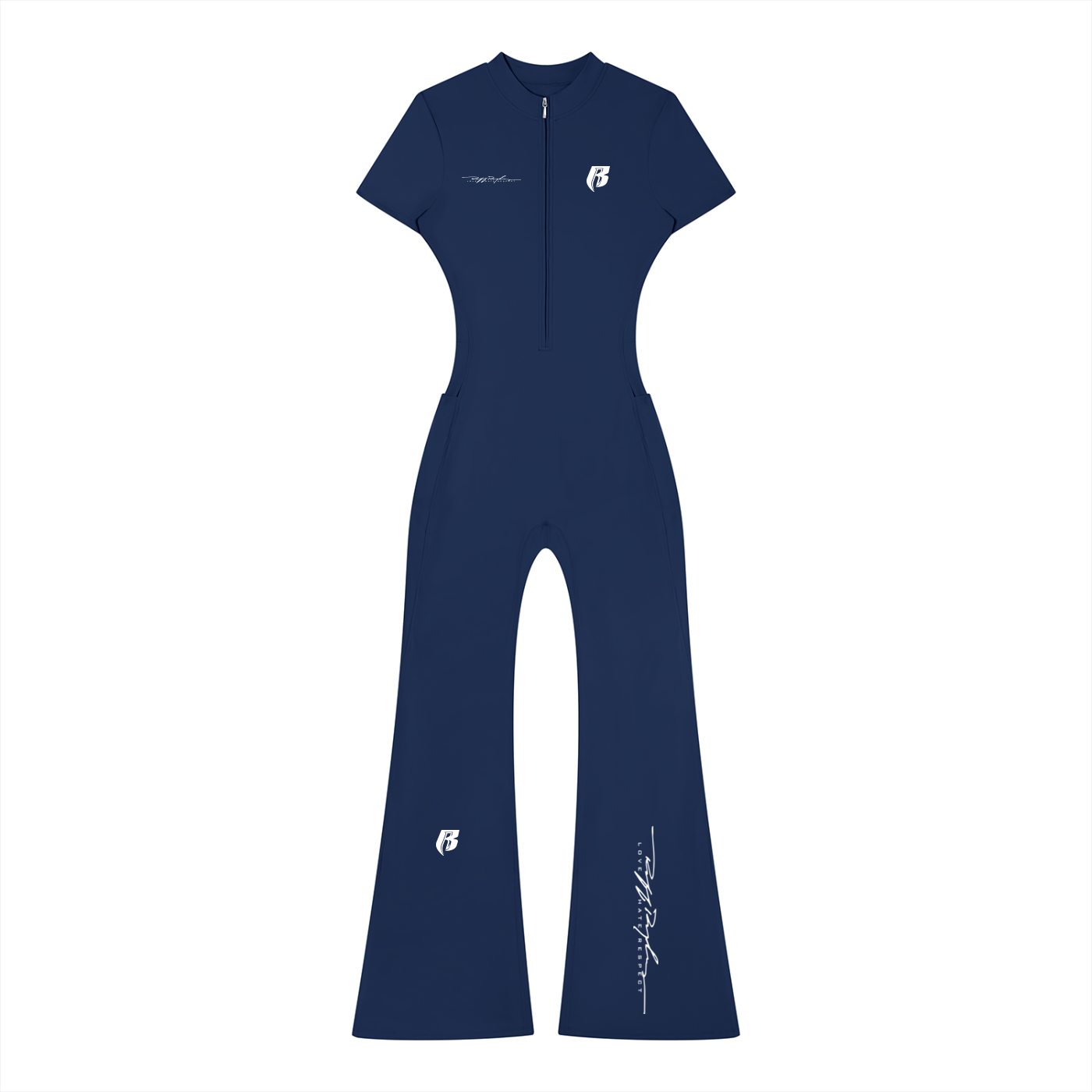 RR Women’s Tight Flared Leg Quarter-Zip Jumpsuit