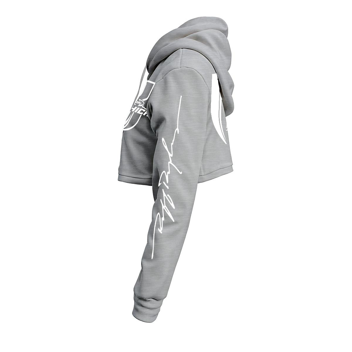 White Print Ride Or Die Chick Cropped Hoodie | Fleece Lining