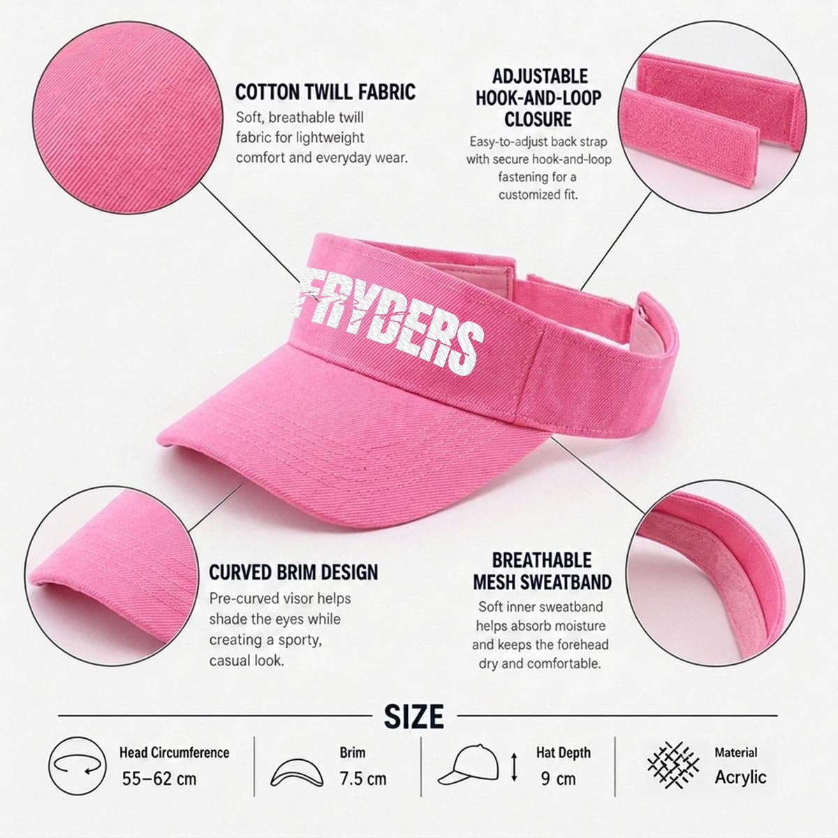 Embroidery Open-Top Visor