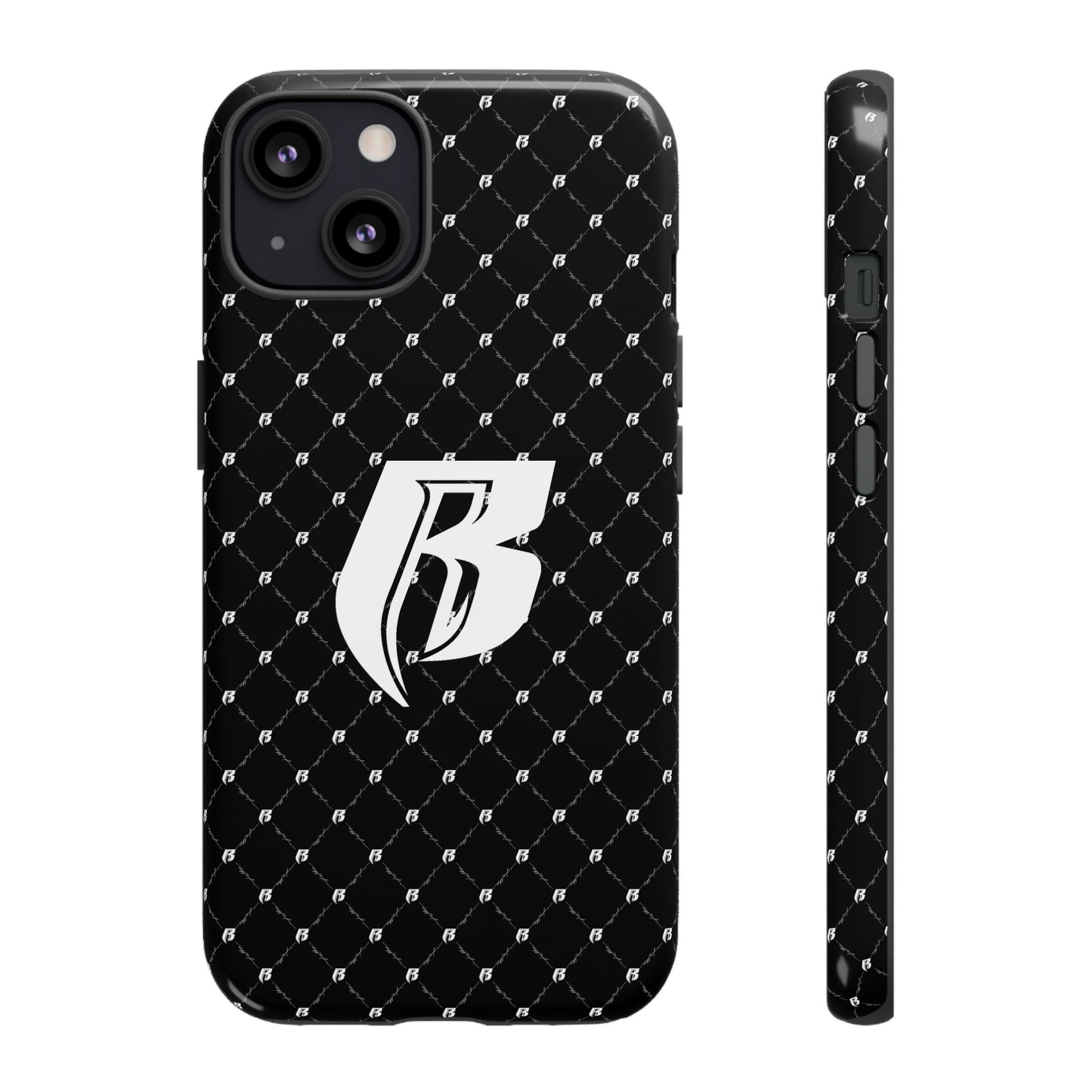 Black RR Patterned Tough Case – Monogram 'R' Protective Phone Case