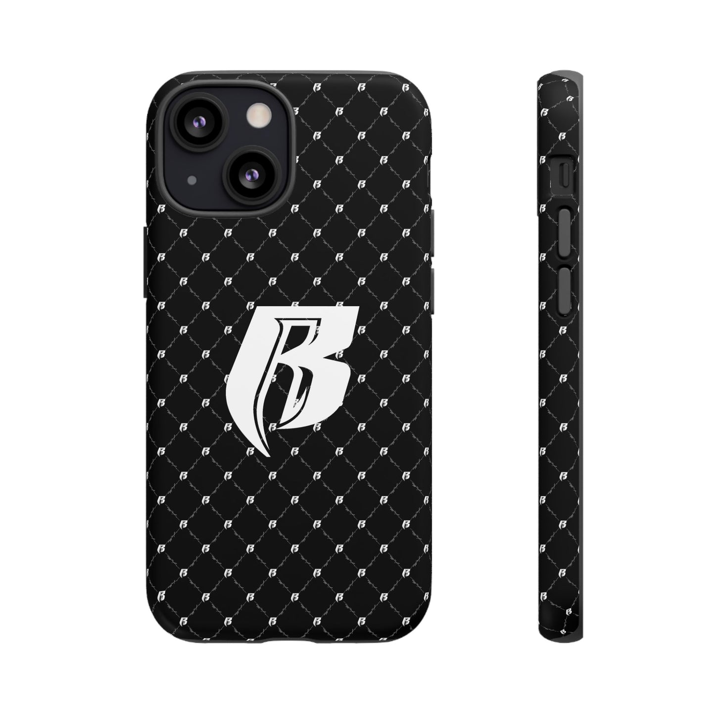 Black RR Patterned Tough Case – Monogram 'R' Protective Phone Case