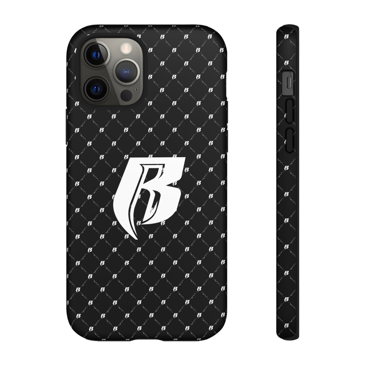 Black RR Patterned Tough Case – Monogram 'R' Protective Phone Case