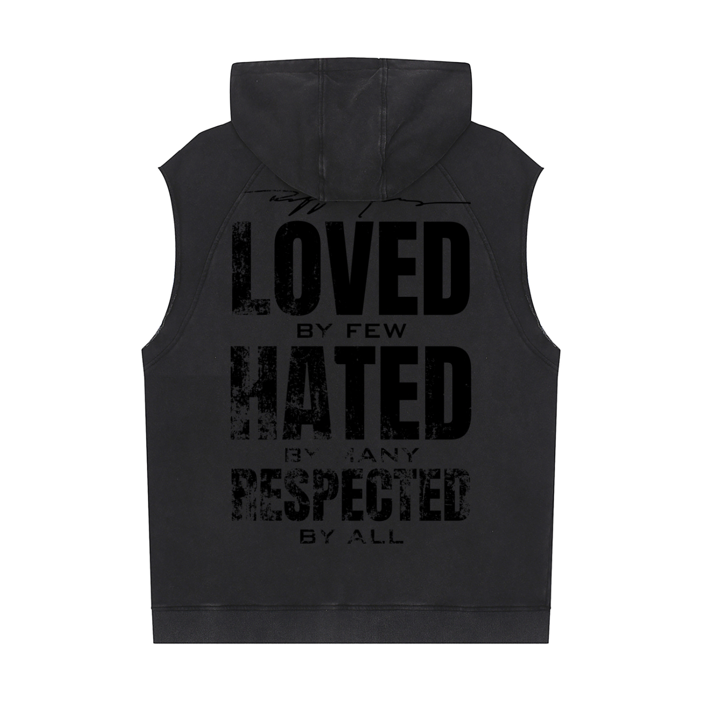 Grunge Snow Washed Sleeveless Hoodie