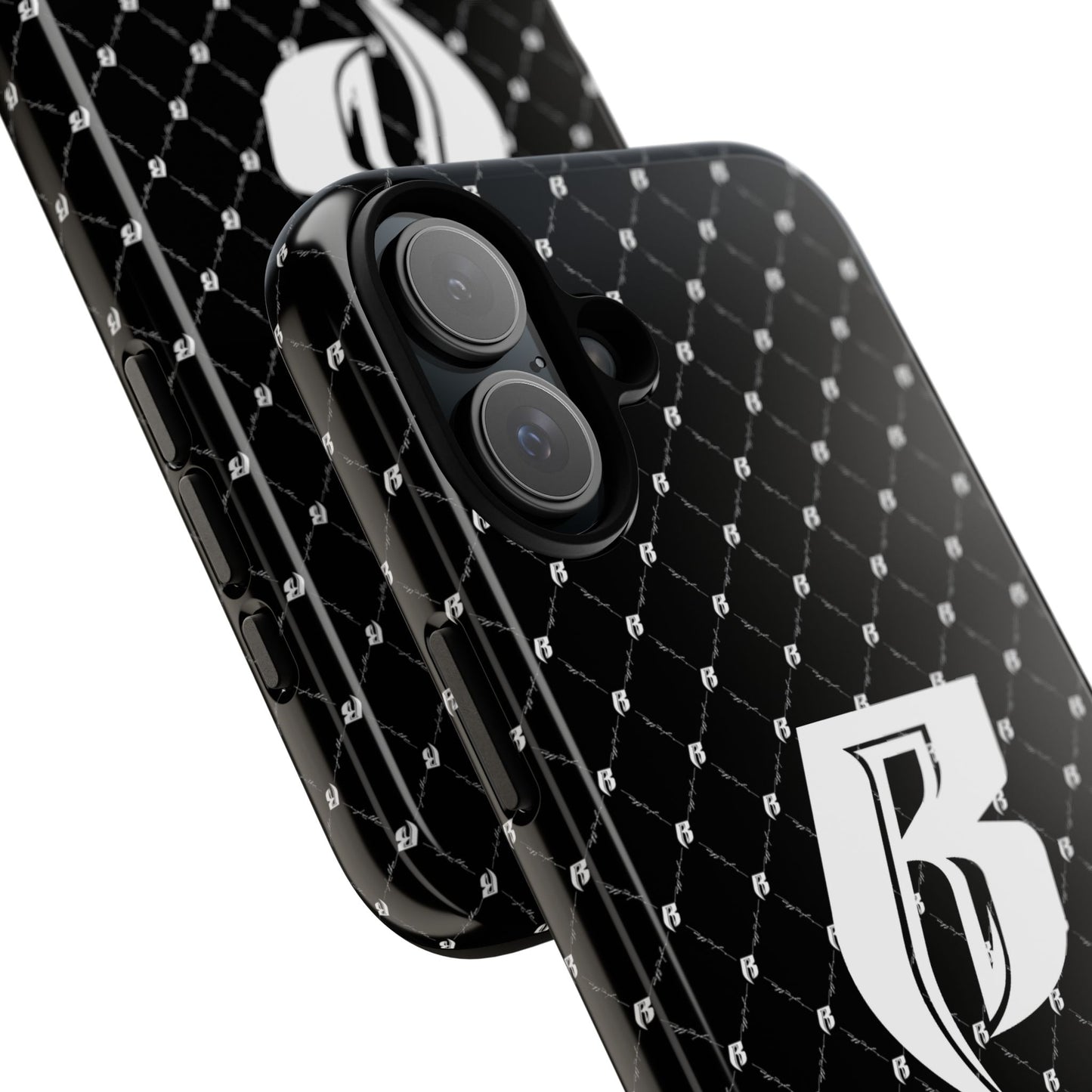 Black RR Patterned Tough Case – Monogram 'R' Protective Phone Case