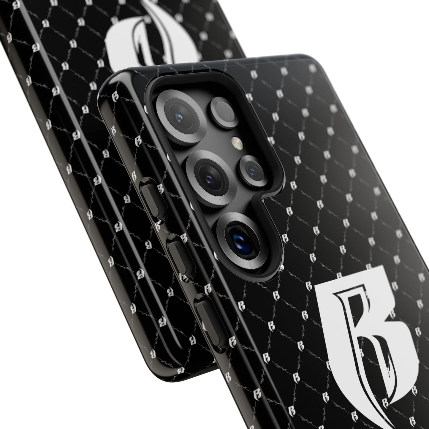 Black RR Patterned Tough Case – Monogram 'R' Protective Phone Case