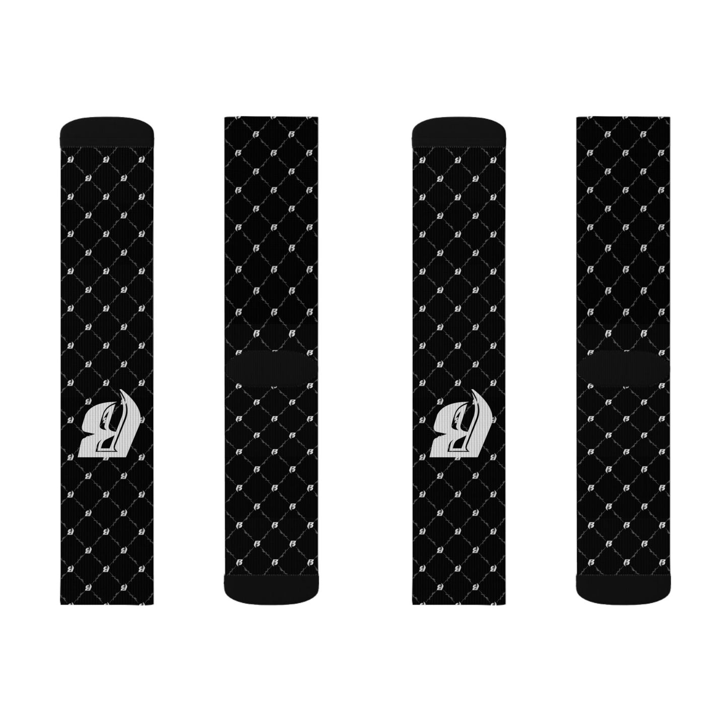 Black Patterned RR Socks