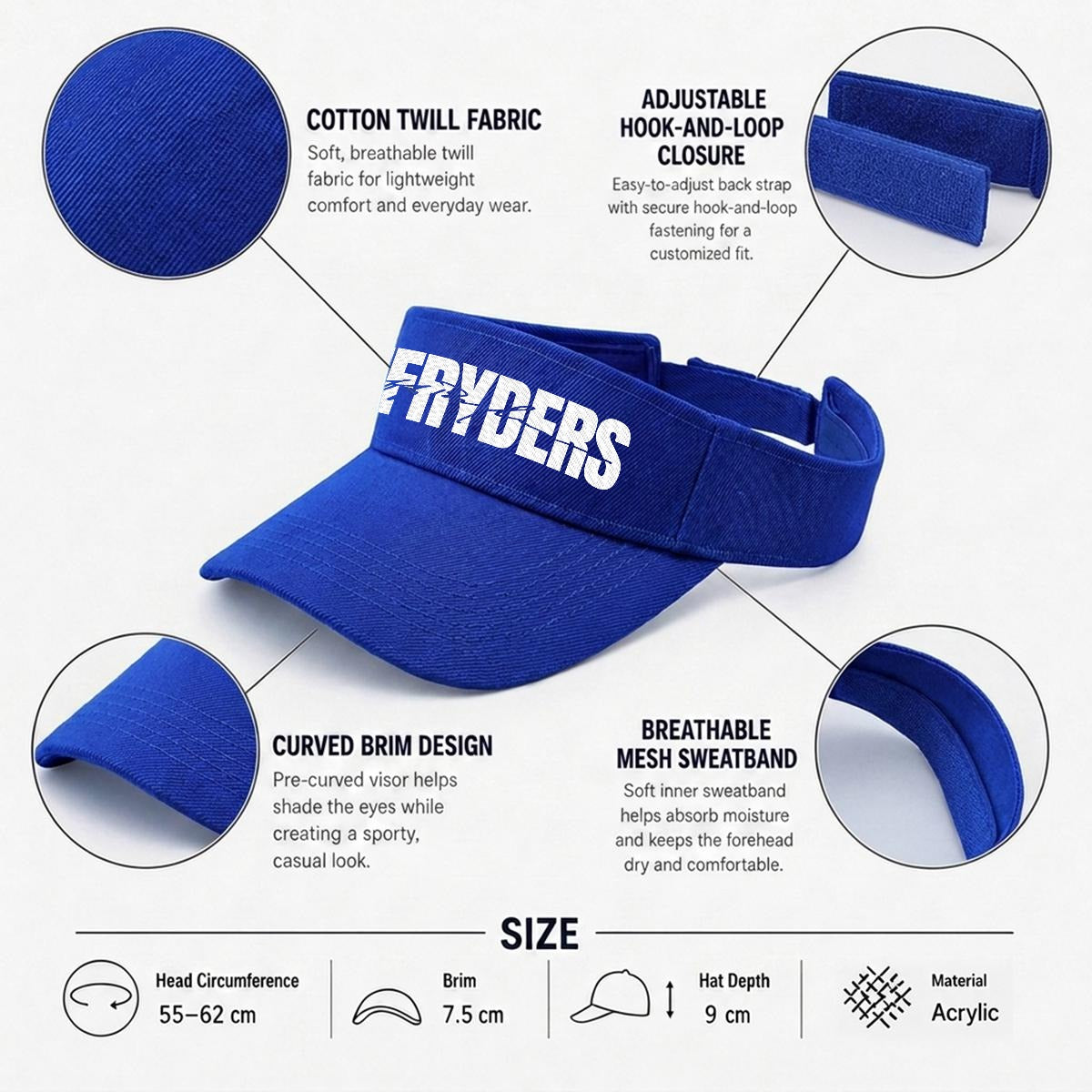 Embroidery Open-Top Visor