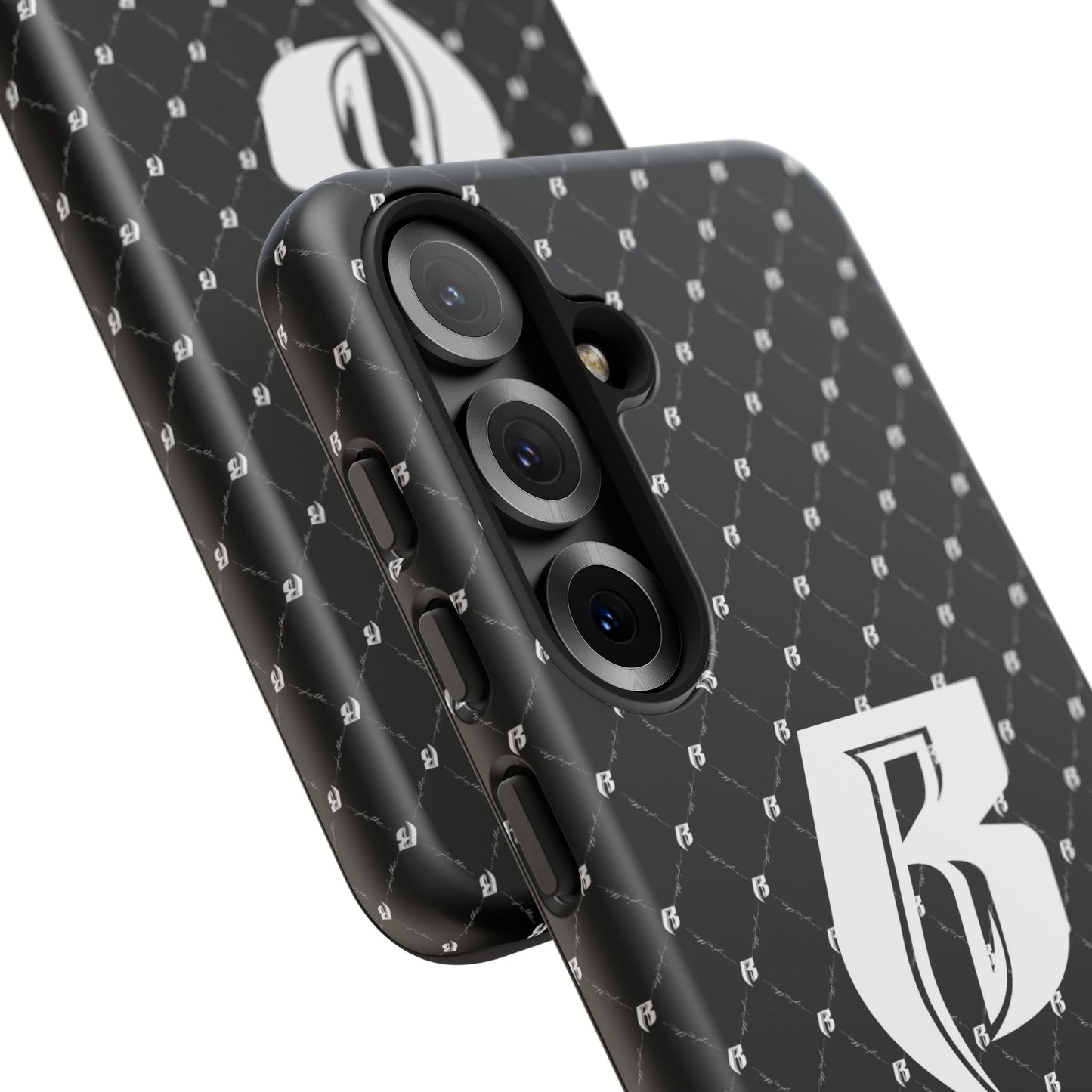 Black RR Patterned Tough Case – Monogram 'R' Protective Phone Case