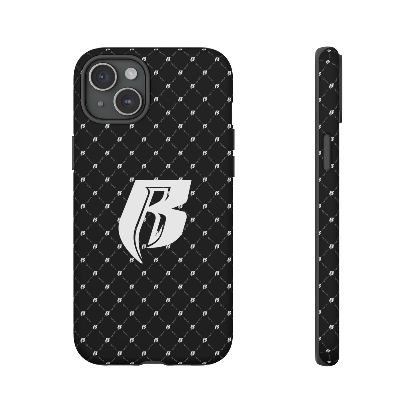 Black RR Patterned Tough Case – Monogram 'R' Protective Phone Case