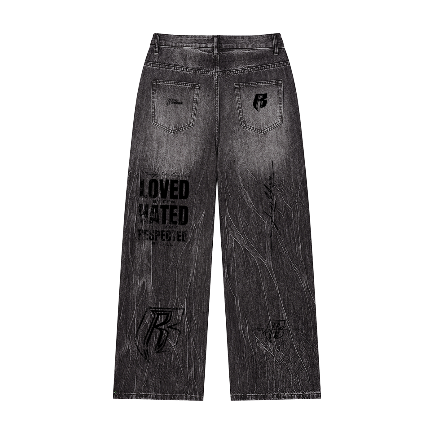 RR LOGOS Men’s Vintage Wash Wide Leg Jeans