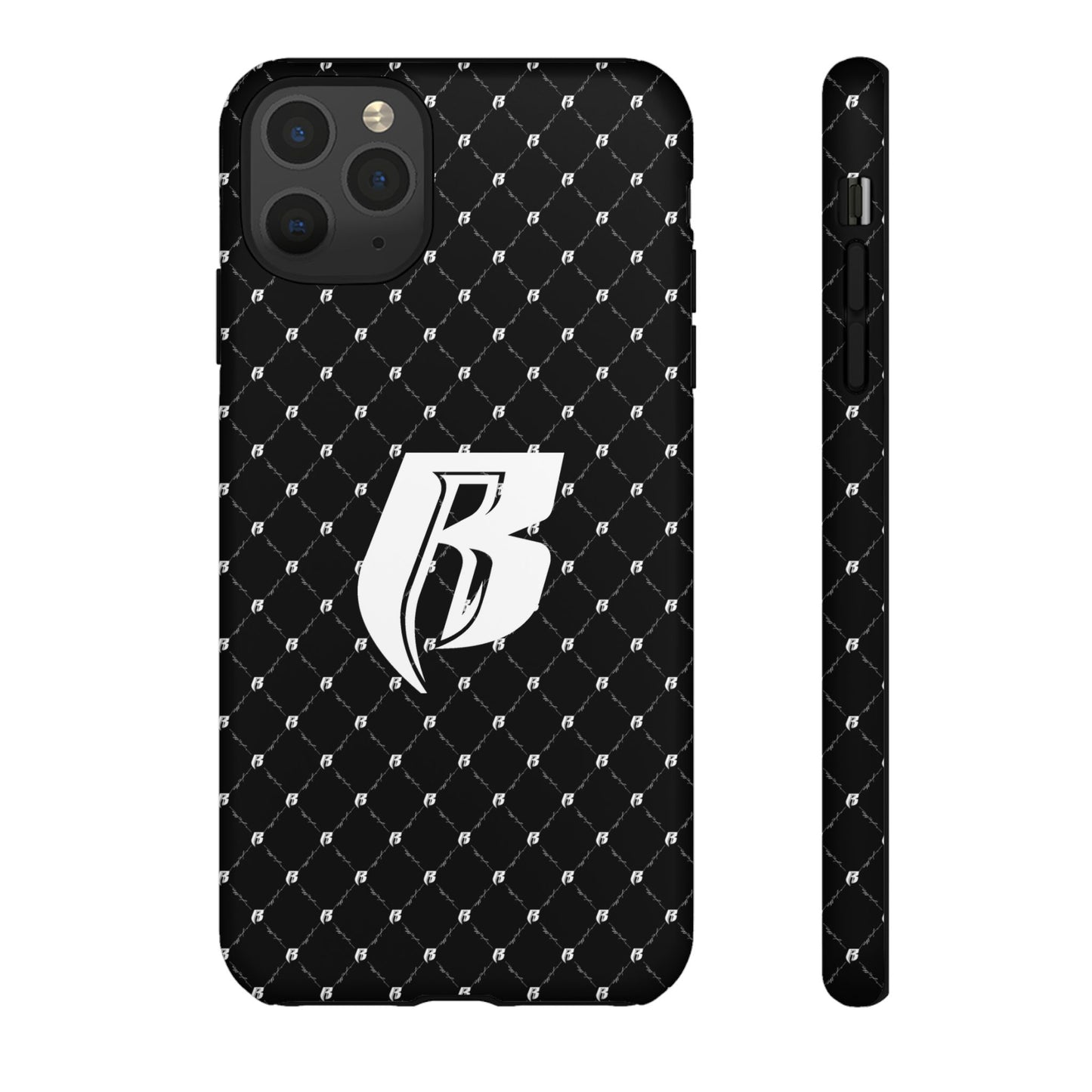 Black RR Patterned Tough Case – Monogram 'R' Protective Phone Case