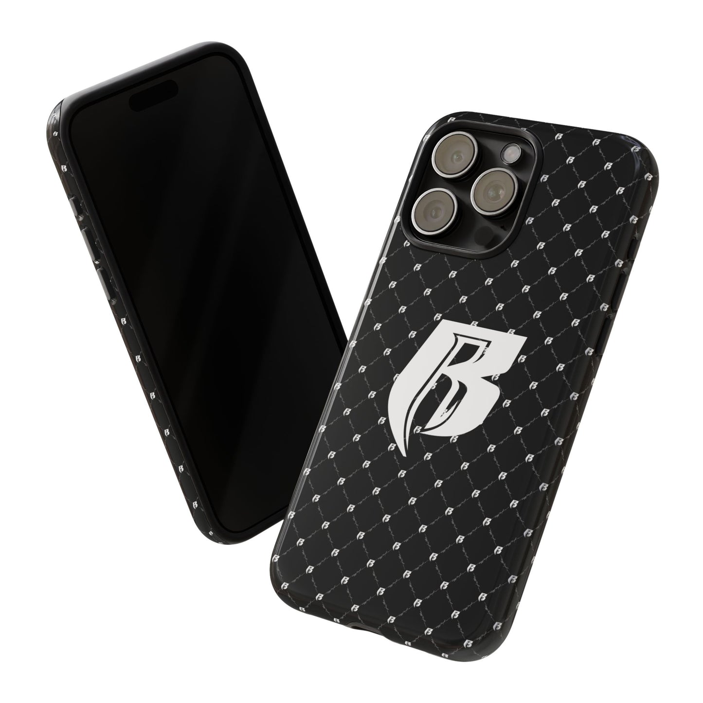 Black RR Patterned Tough Case – Monogram 'R' Protective Phone Case