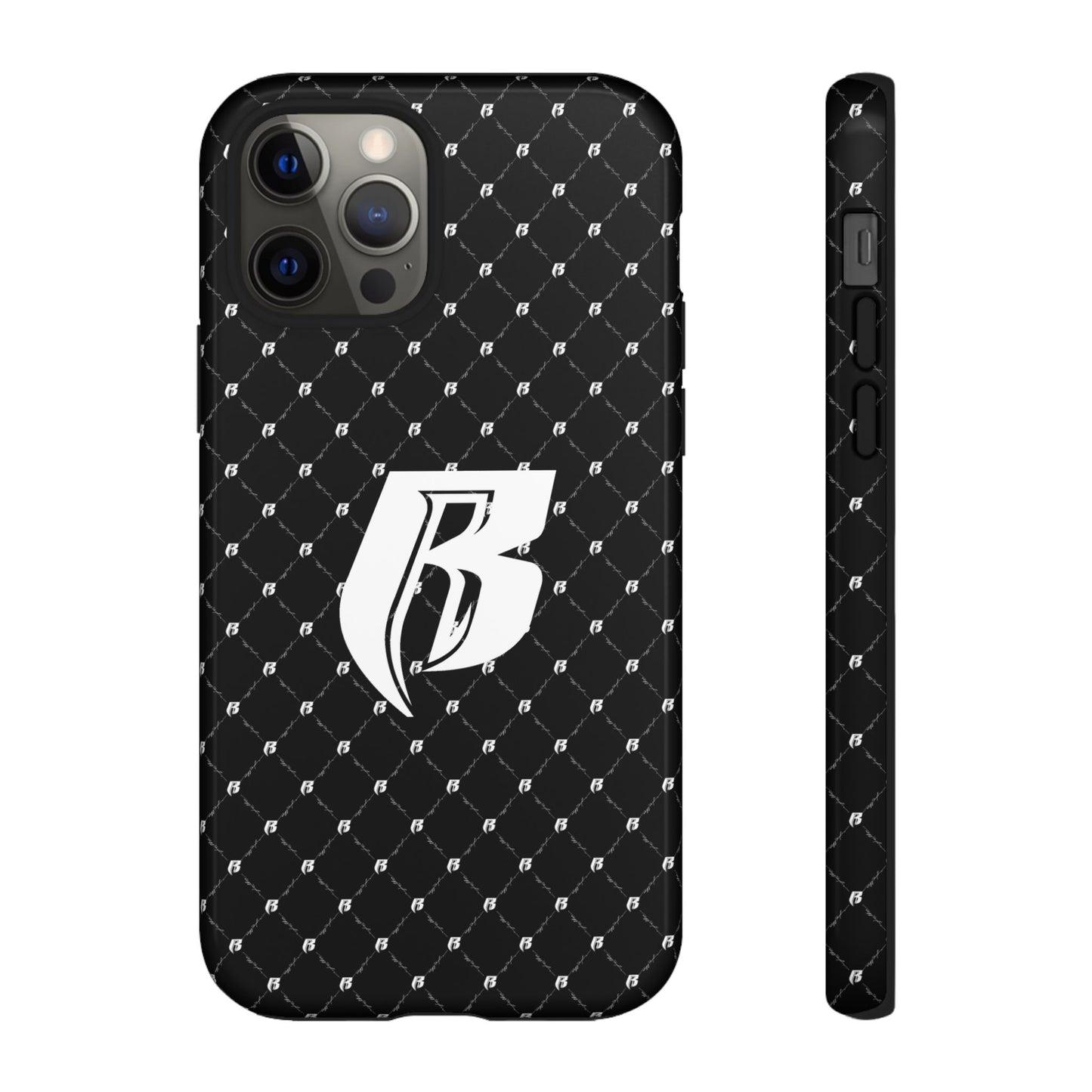 Black RR Patterned Tough Case – Monogram 'R' Protective Phone Case