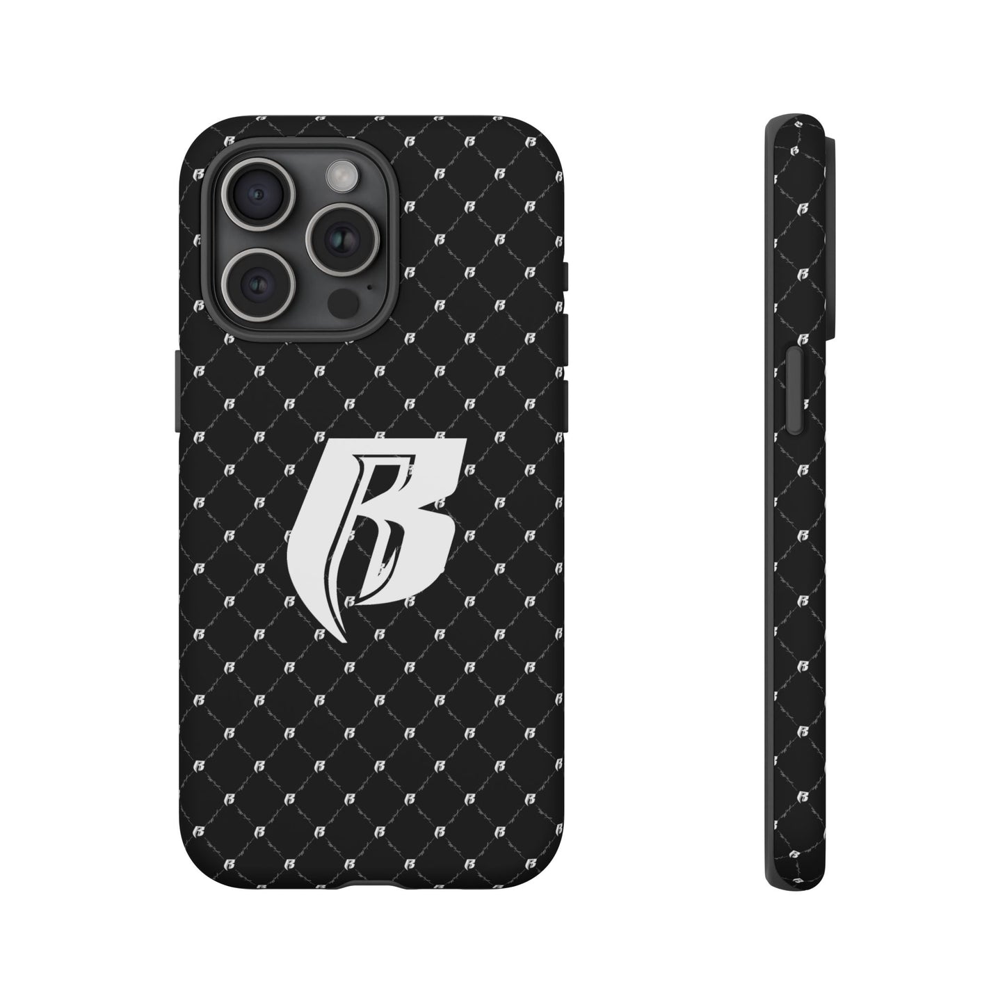 Black RR Patterned Tough Case – Monogram 'R' Protective Phone Case