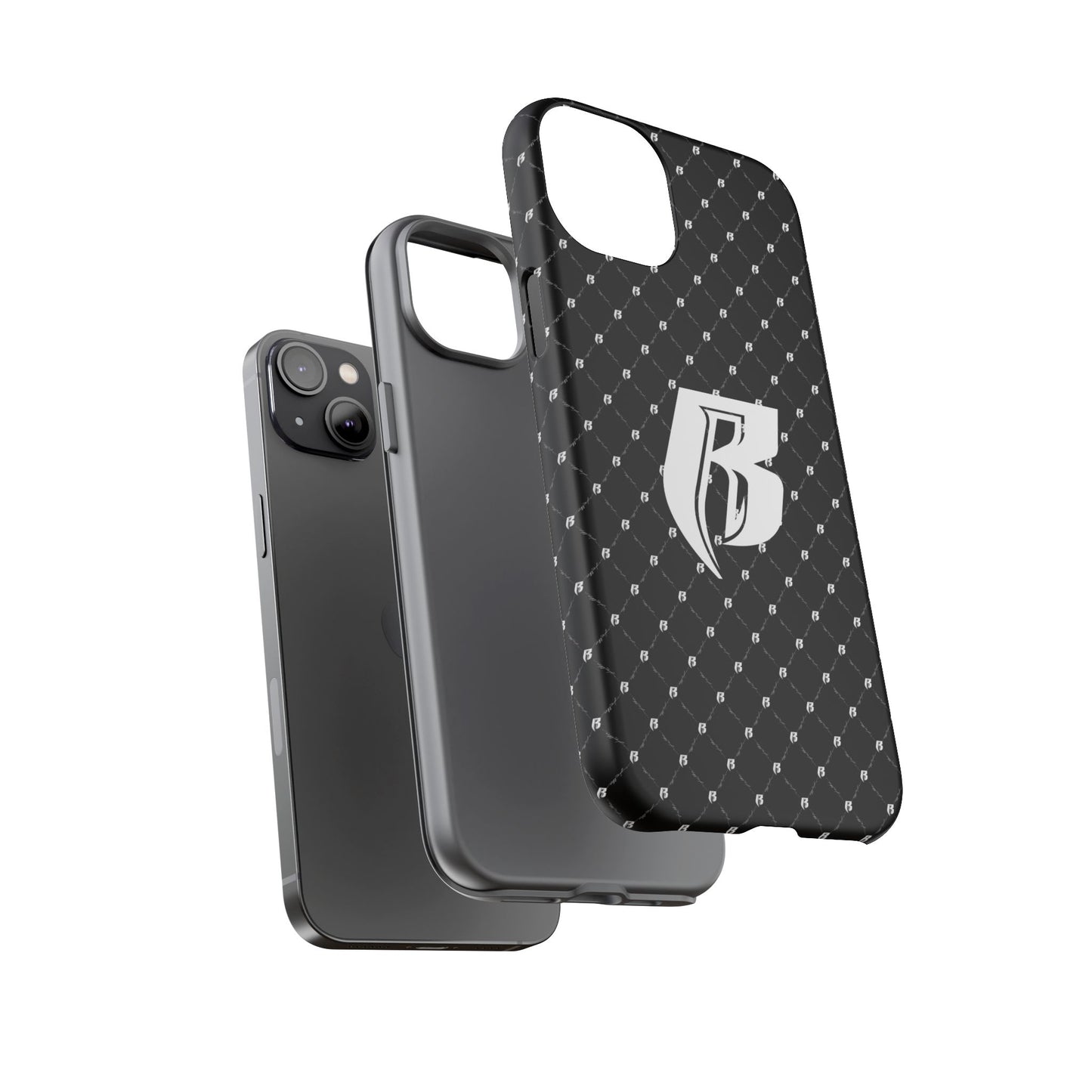 Black RR Patterned Tough Case – Monogram 'R' Protective Phone Case