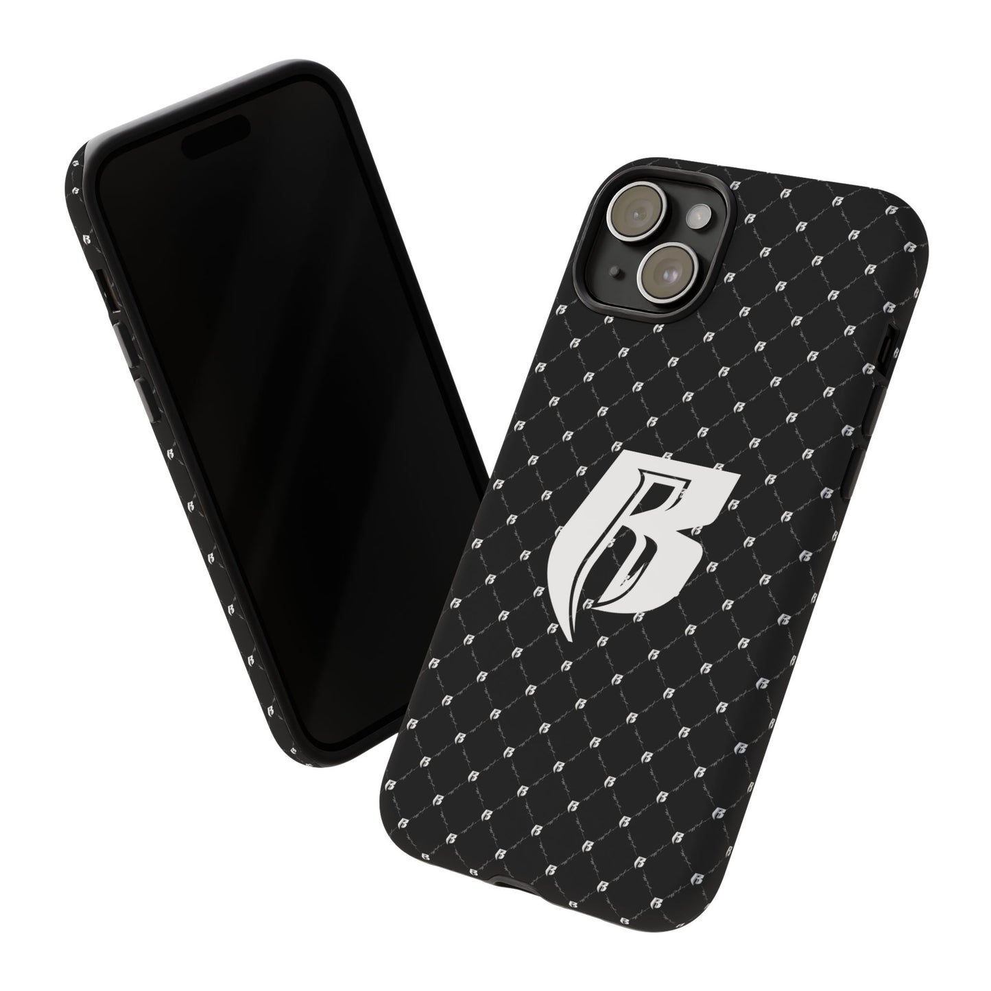 Black RR Patterned Tough Case – Monogram 'R' Protective Phone Case