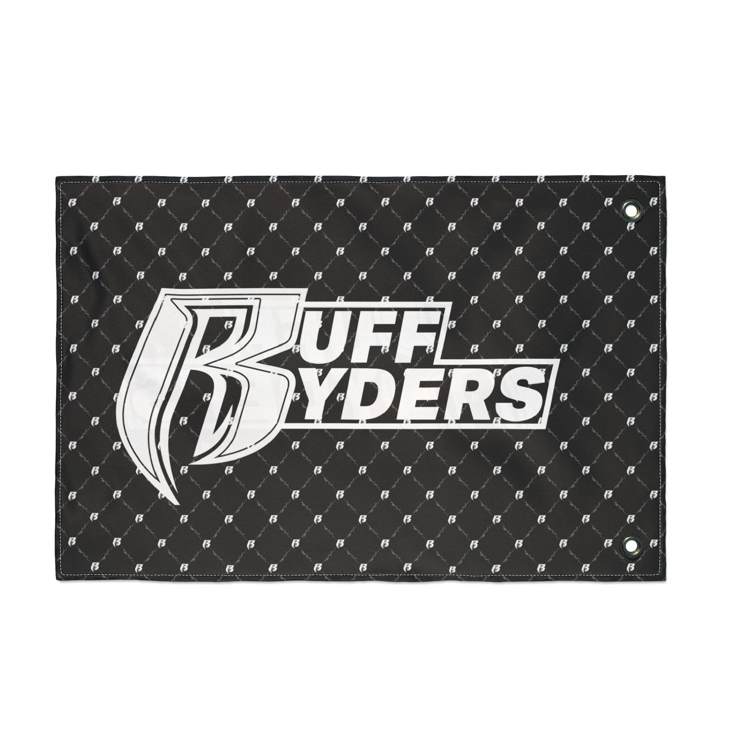 Ruff Ryders Logo Flag — Double-Sided Black Graphic Flag