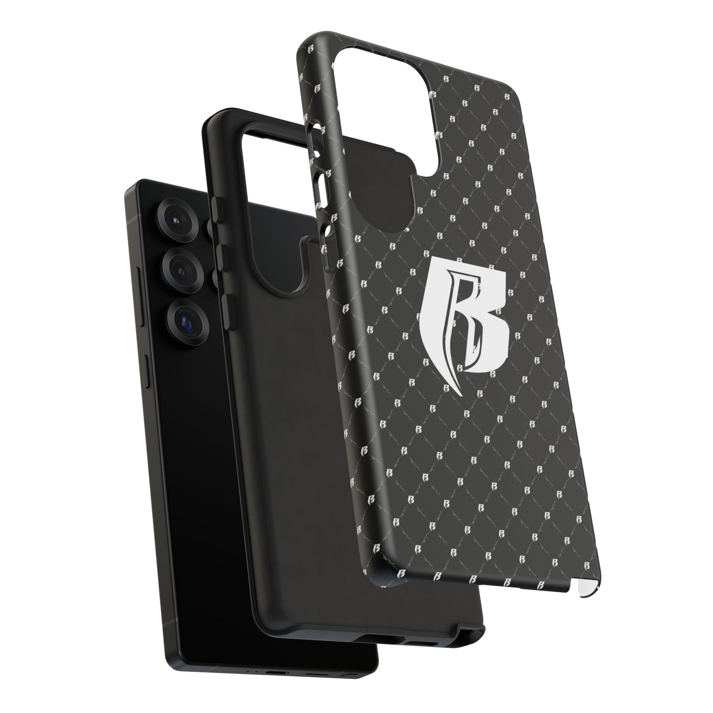 Black RR Patterned Tough Case – Monogram 'R' Protective Phone Case