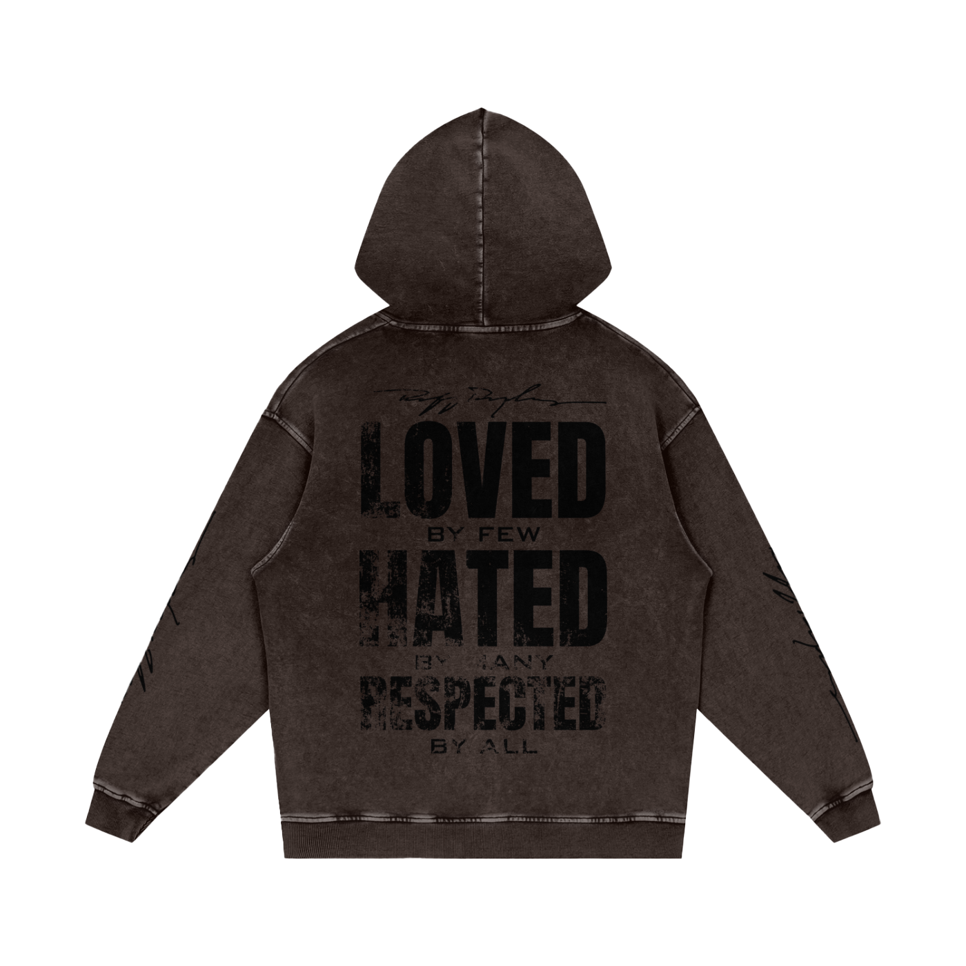 RR Grunge Snow Washed Loose Cotton Hoodie