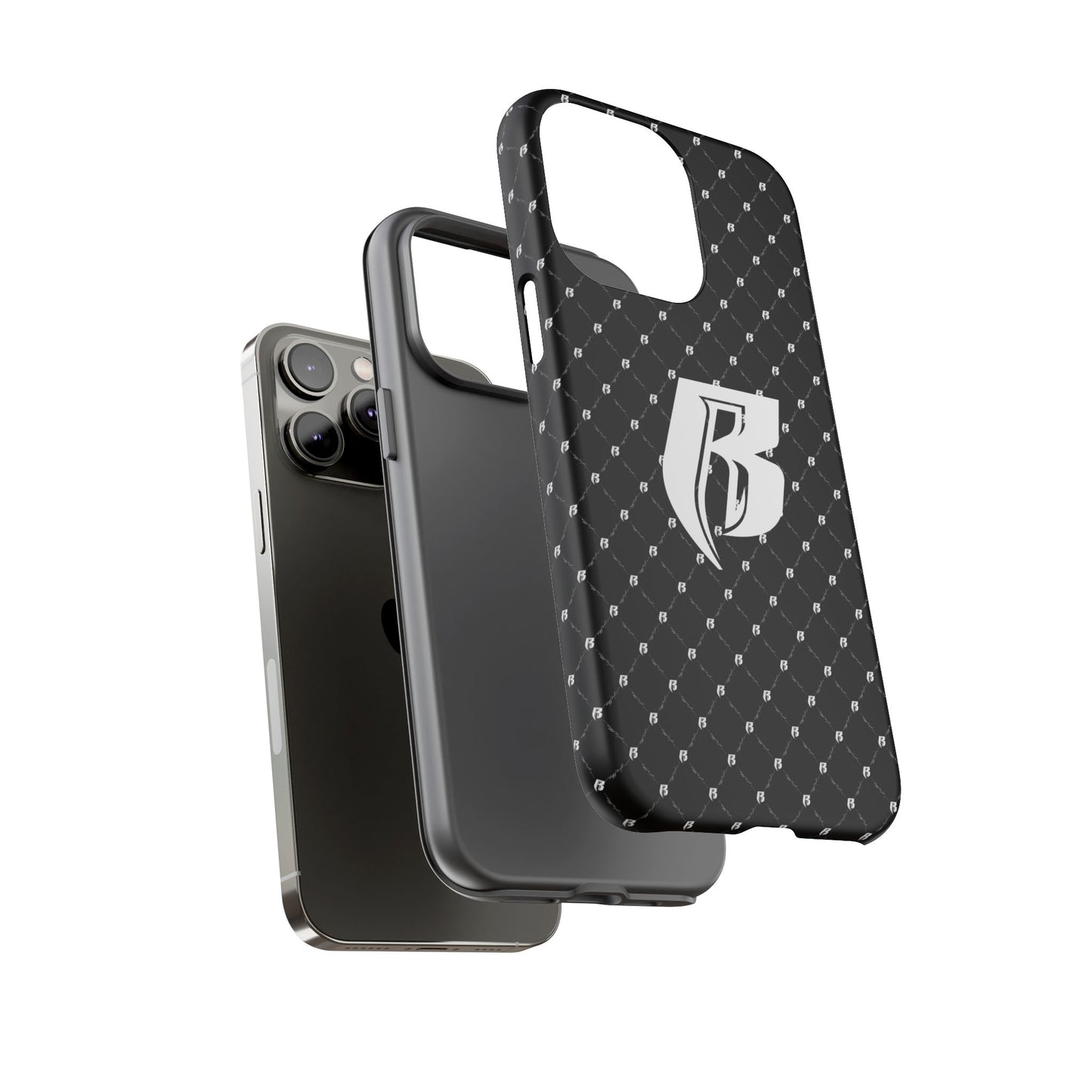 Black RR Patterned Tough Case – Monogram 'R' Protective Phone Case