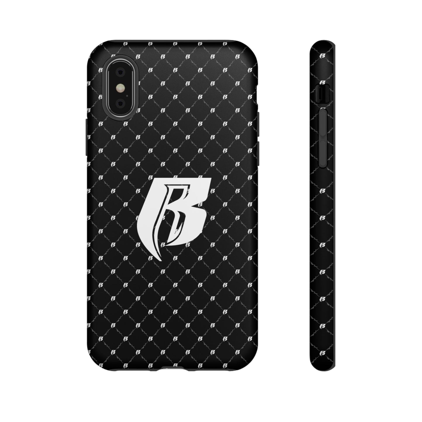 Black RR Patterned Tough Case – Monogram 'R' Protective Phone Case
