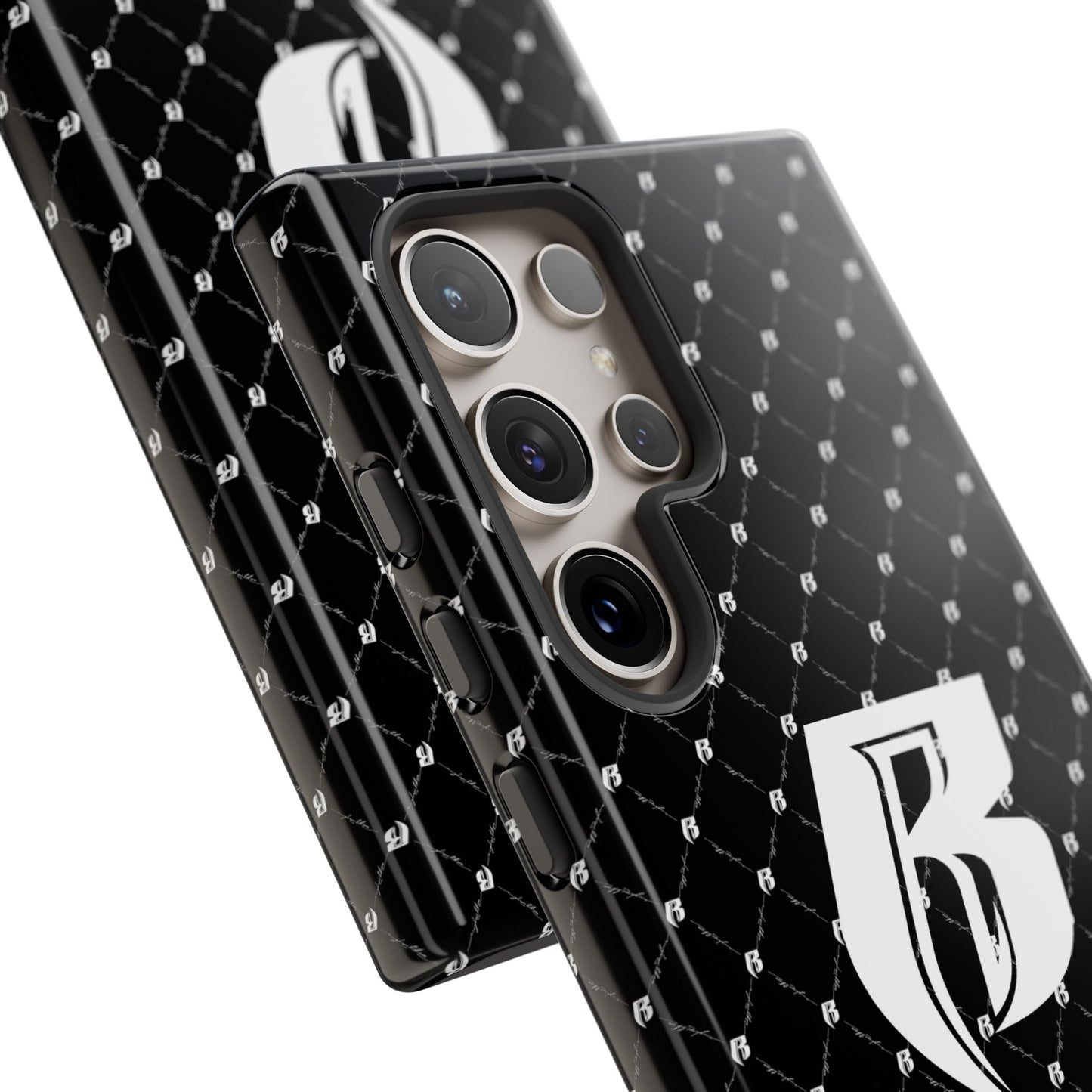 Black RR Patterned Tough Case – Monogram 'R' Protective Phone Case