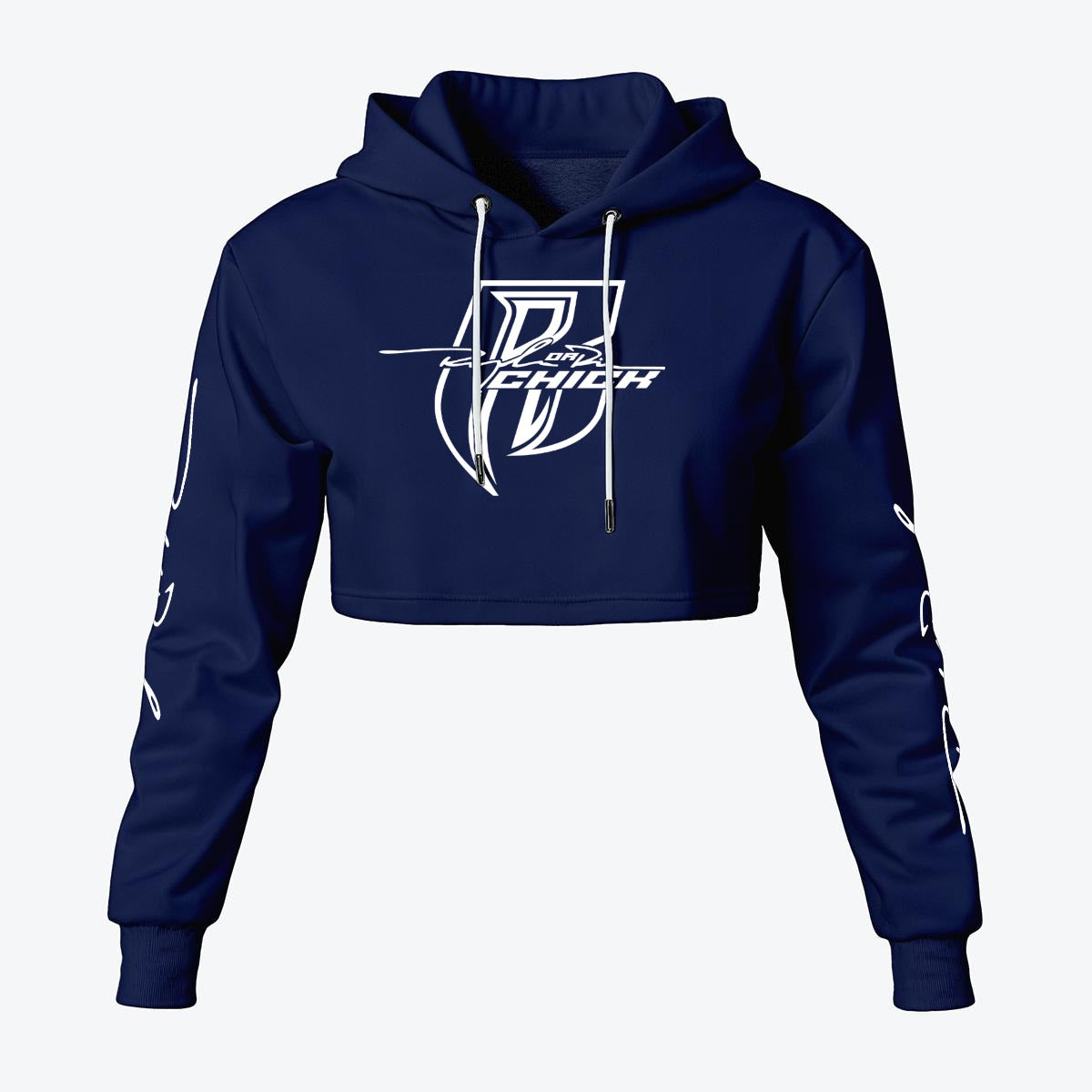 White Print Ride Or Die Chick Cropped Hoodie | Fleece Lining