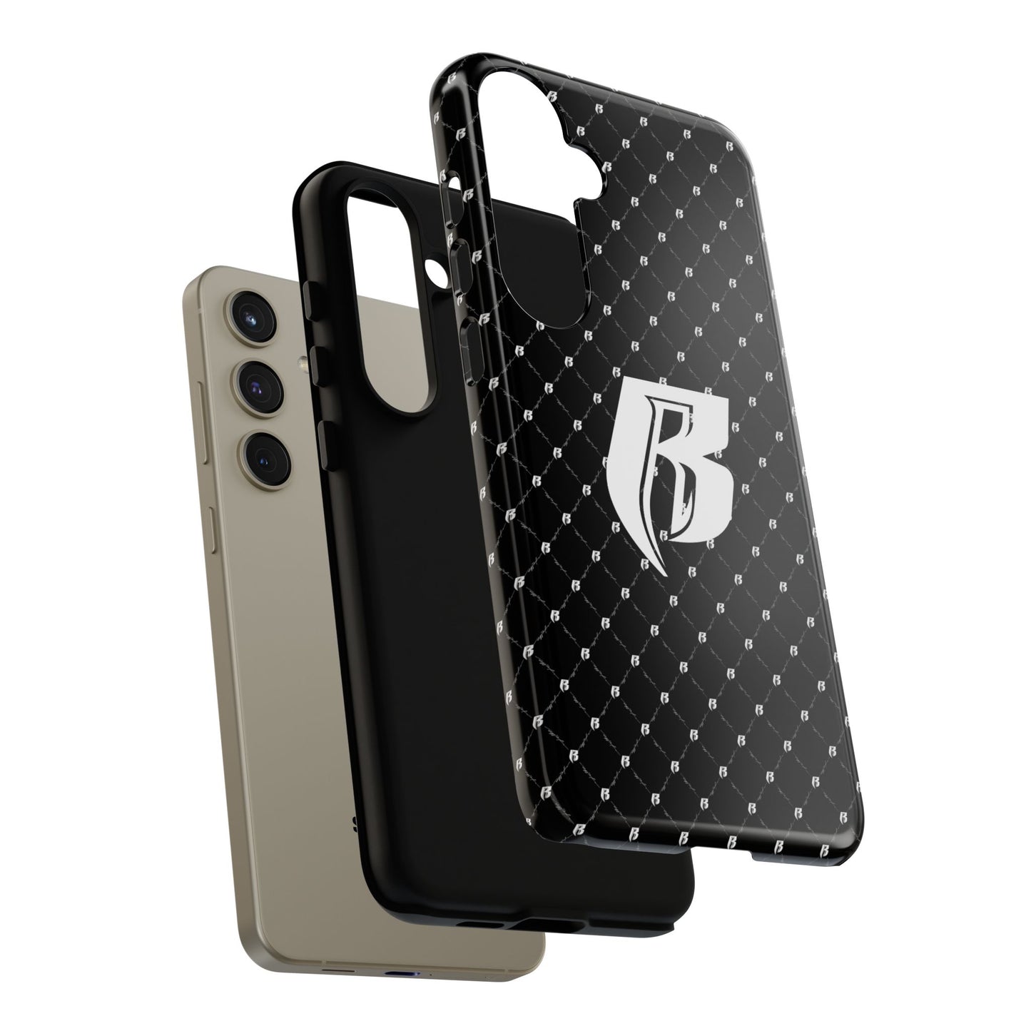 Black RR Patterned Tough Case – Monogram 'R' Protective Phone Case