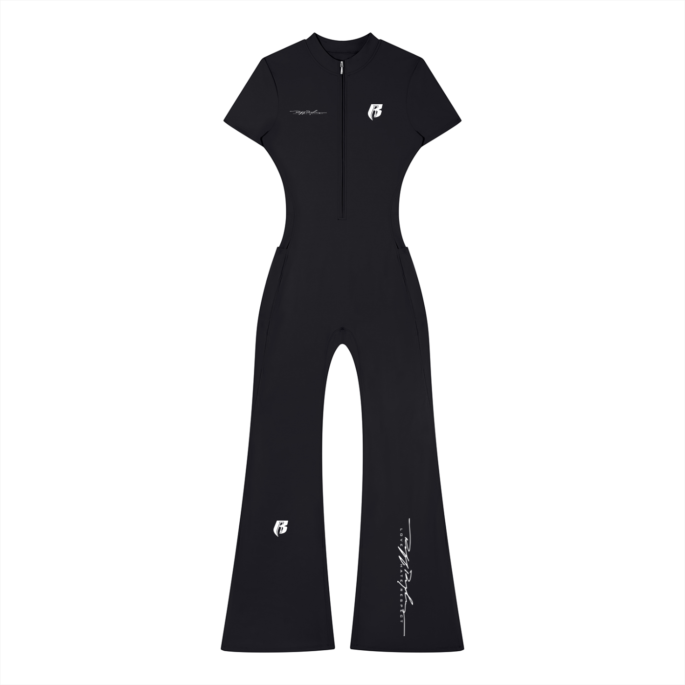 RR Women’s Tight Flared Leg Quarter-Zip Jumpsuit