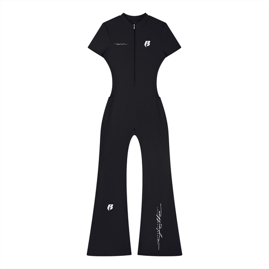 RR Women’s Tight Flared Leg Quarter-Zip Jumpsuit