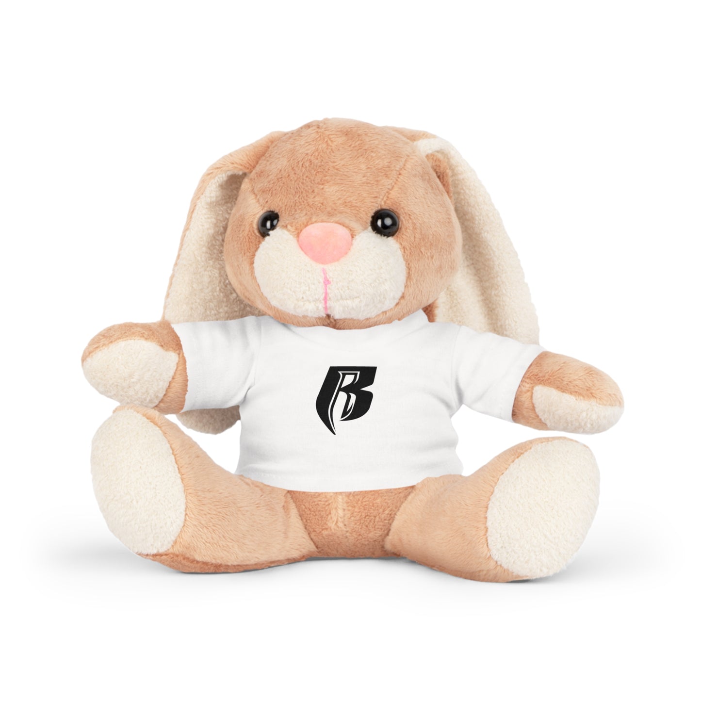 Embroidered 'R' Logo Teddy Bear Plush with White T‑Shirt