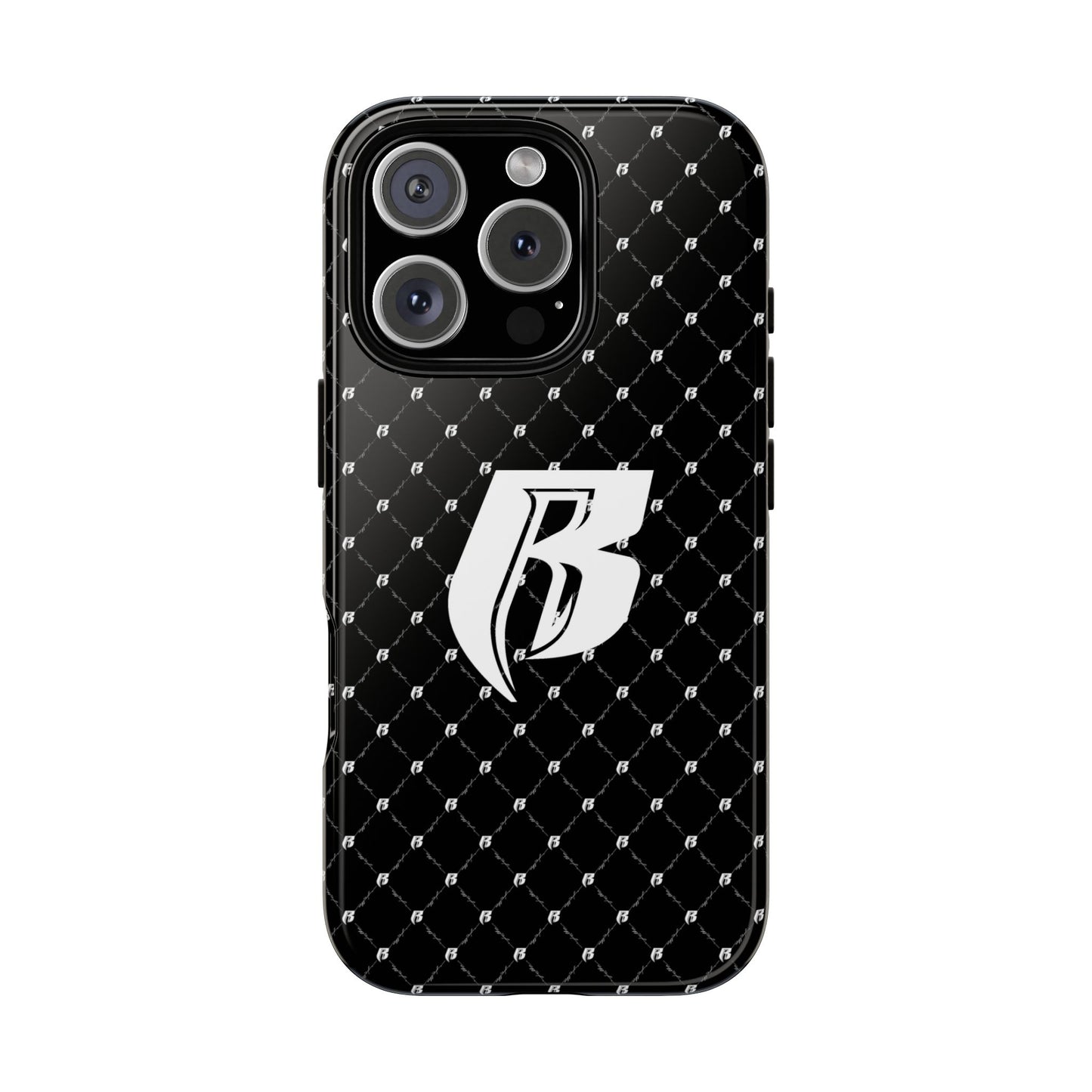 Black RR Patterned Tough Case – Monogram 'R' Protective Phone Case