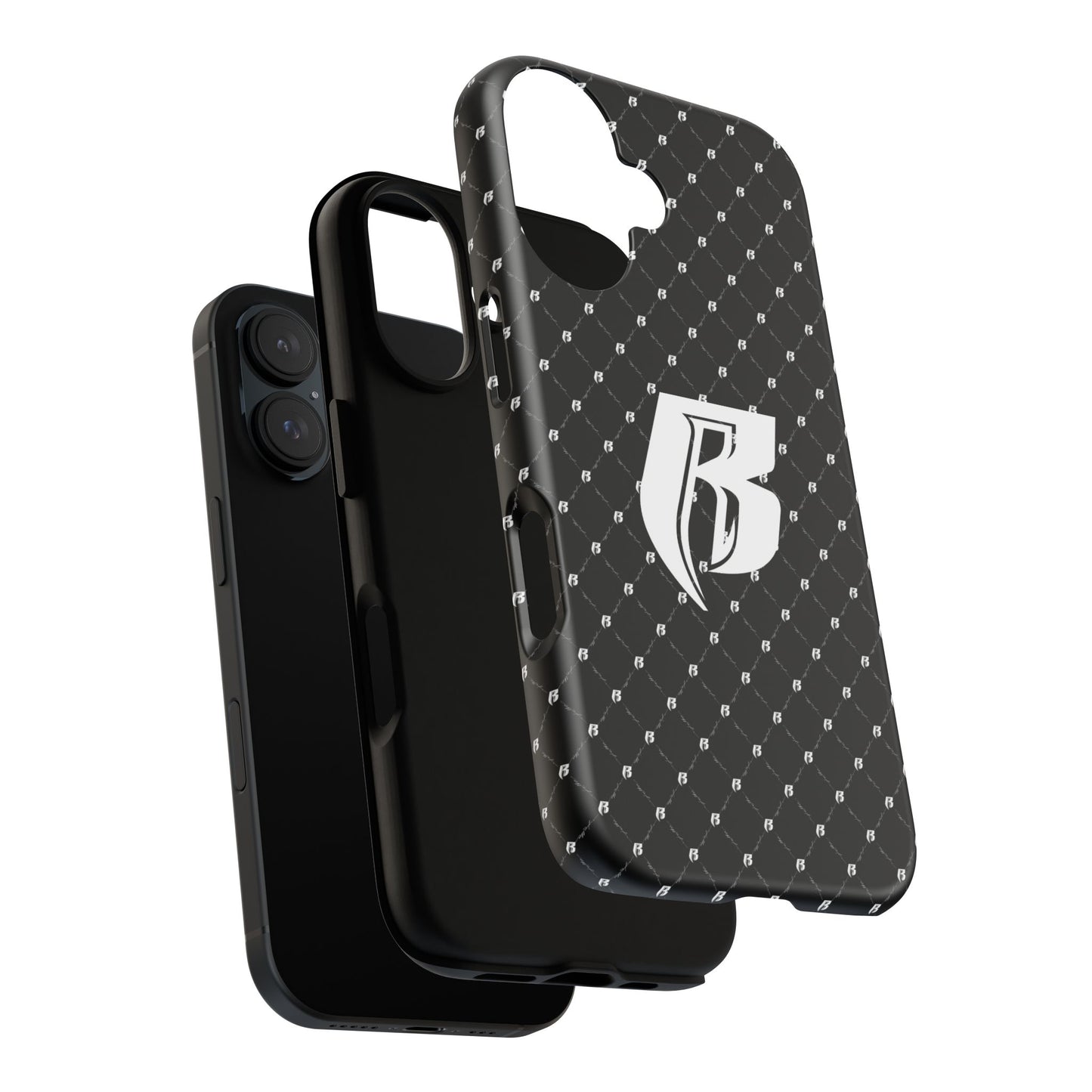 Black RR Patterned Tough Case – Monogram 'R' Protective Phone Case