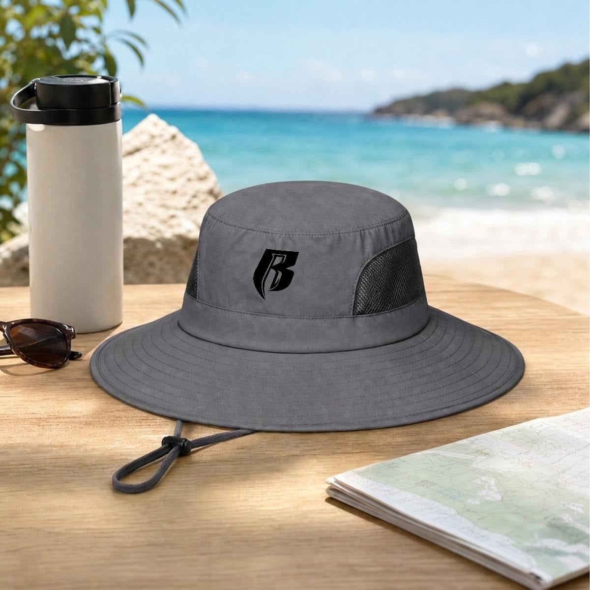 Blk RR Wide Brim Sun Hat