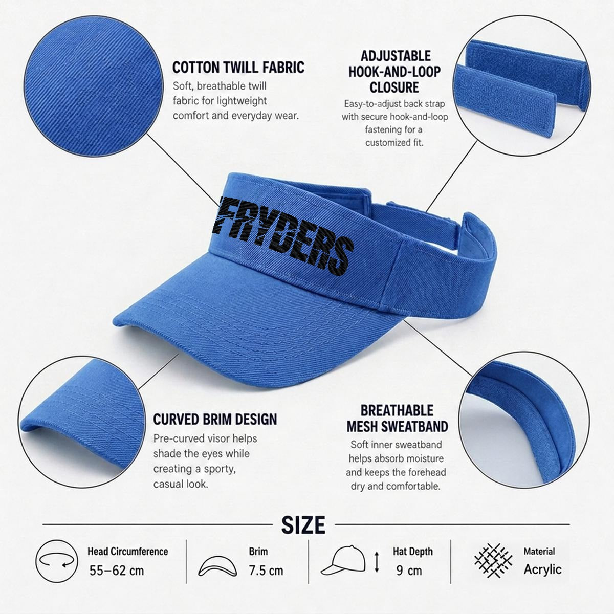Embroidery Open-Top Visor RR Past Present Future