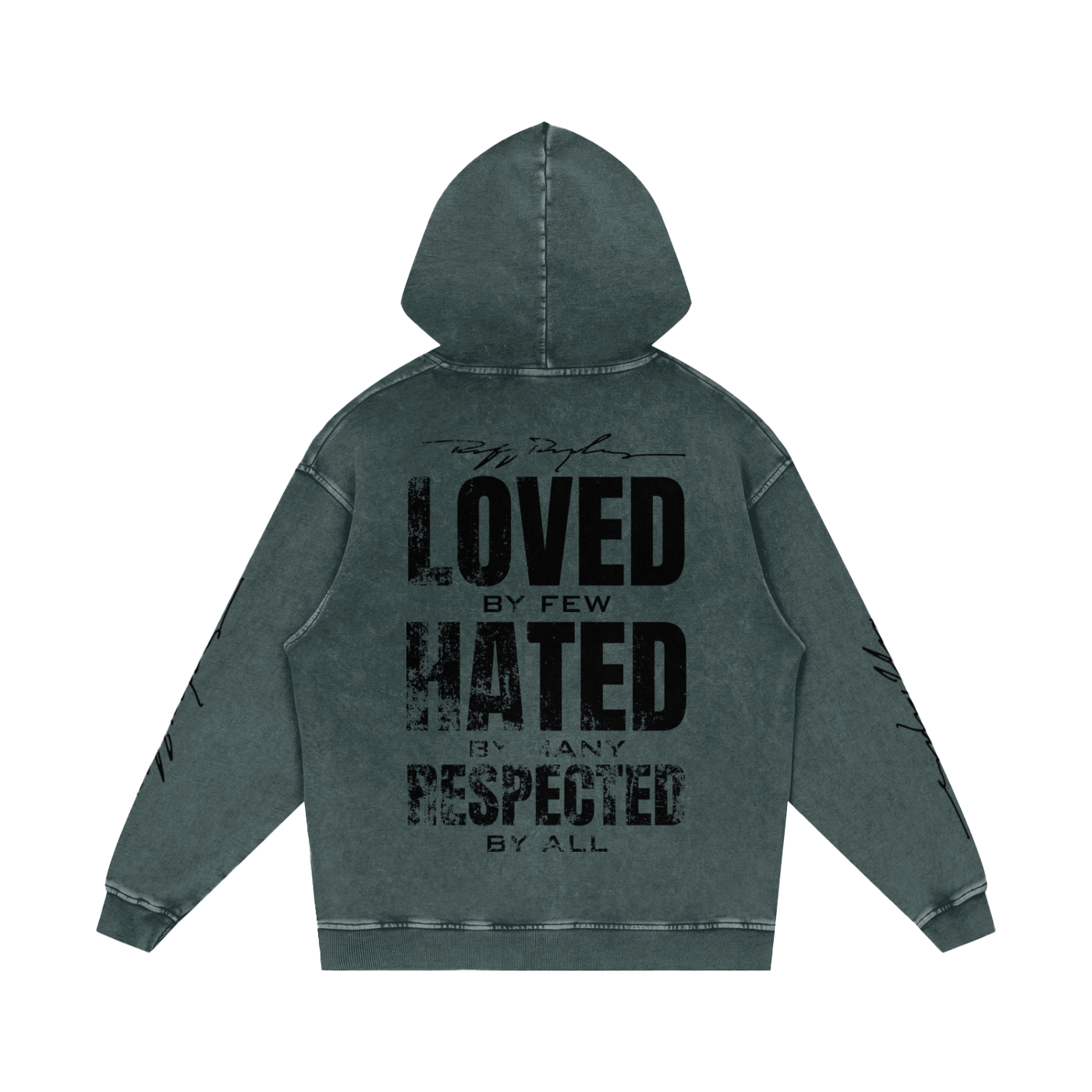 RR Grunge Snow Washed Loose Cotton Hoodie