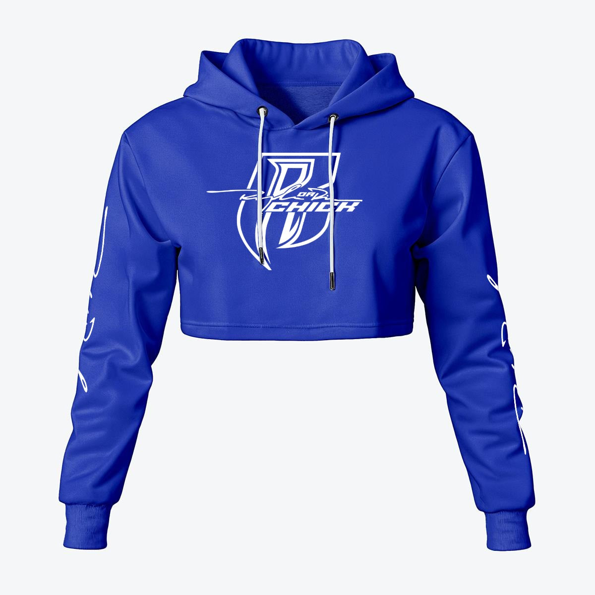 White Print Ride Or Die Chick Cropped Hoodie | Fleece Lining