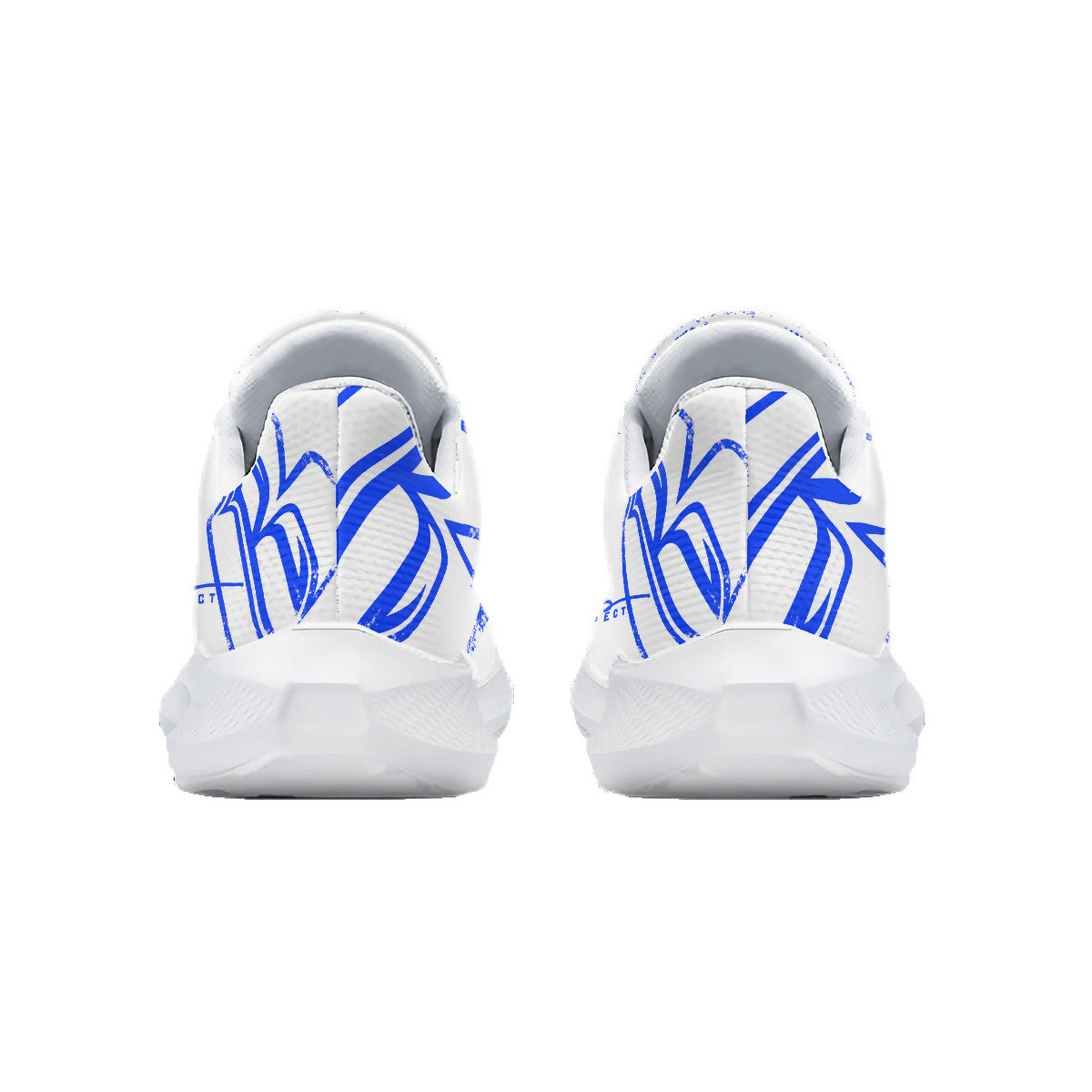 White & Blue RR Grunge Running Shoes