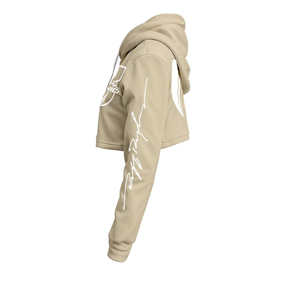 White Print Ride Or Die Chick Cropped Hoodie | Fleece Lining