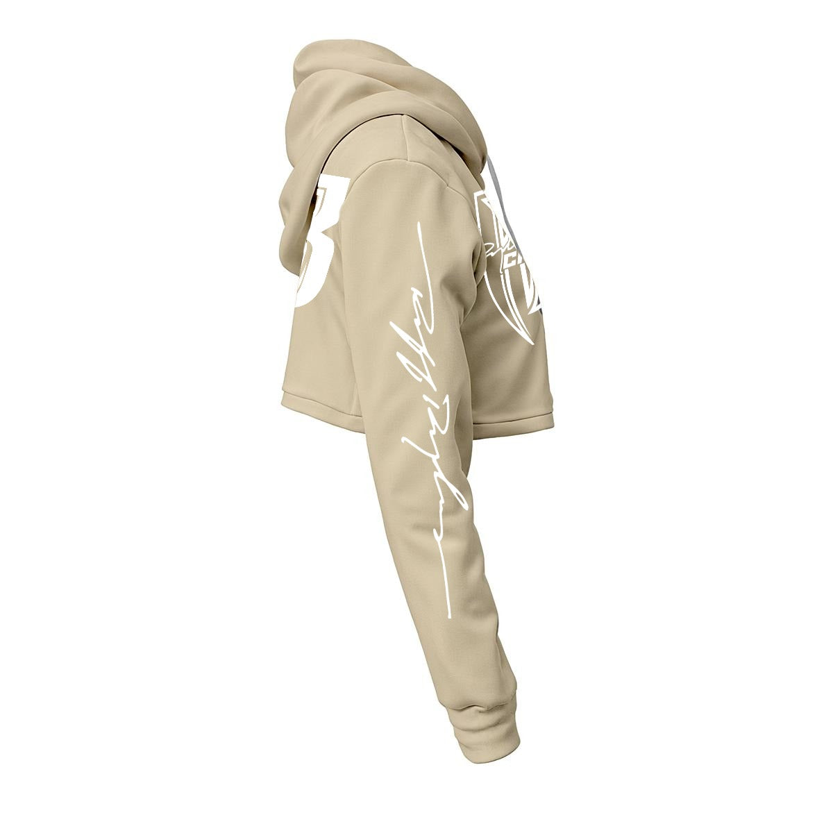 White Print Ride Or Die Chick Cropped Hoodie | Fleece Lining