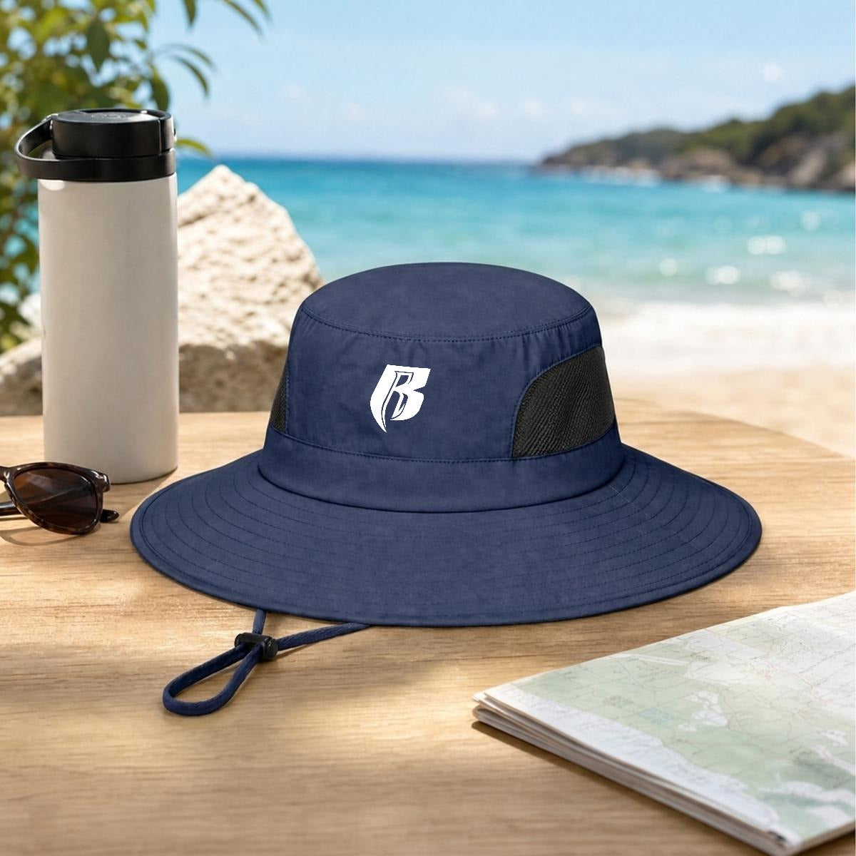 Wht R Wide Brim Sun Hat