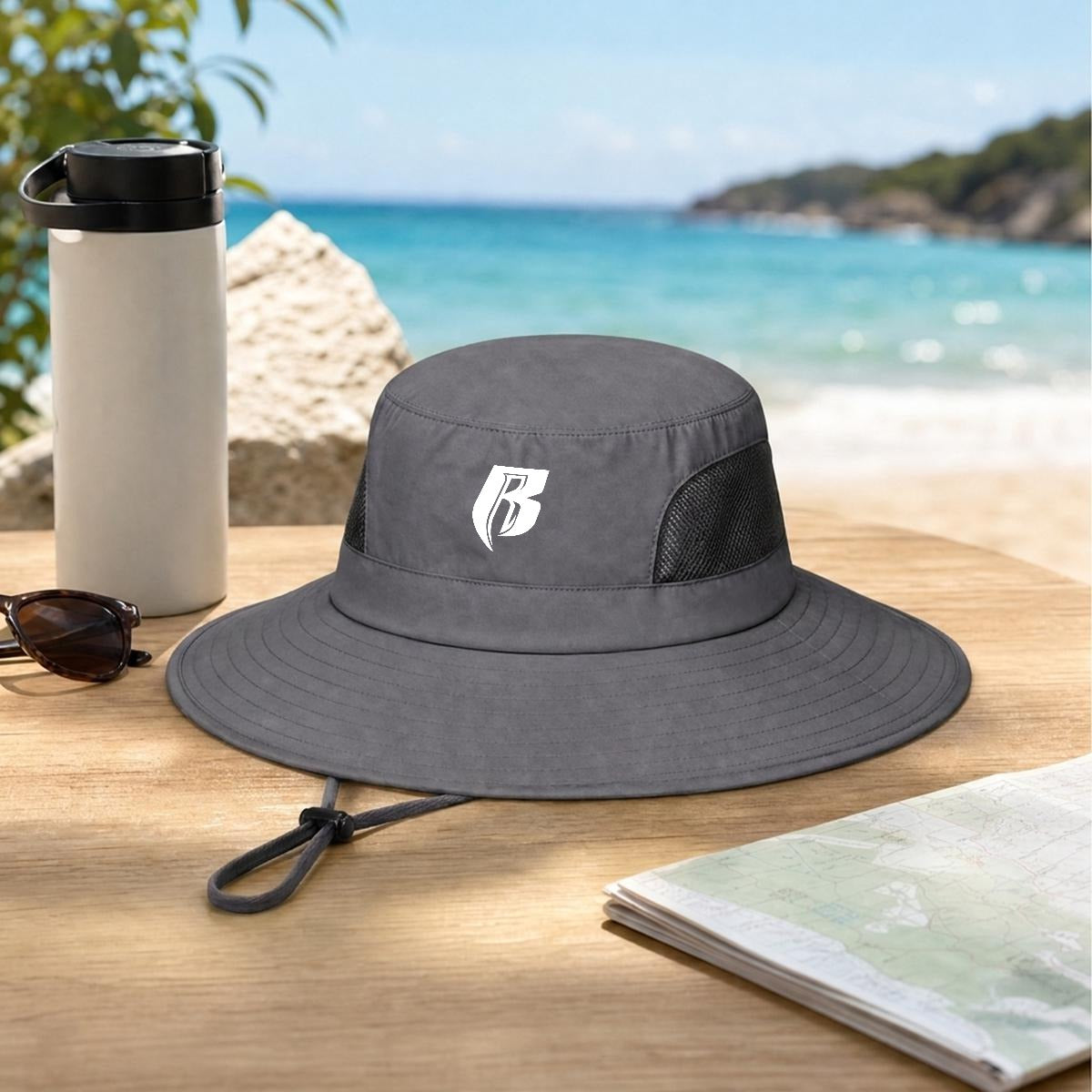 Wht R Wide Brim Sun Hat