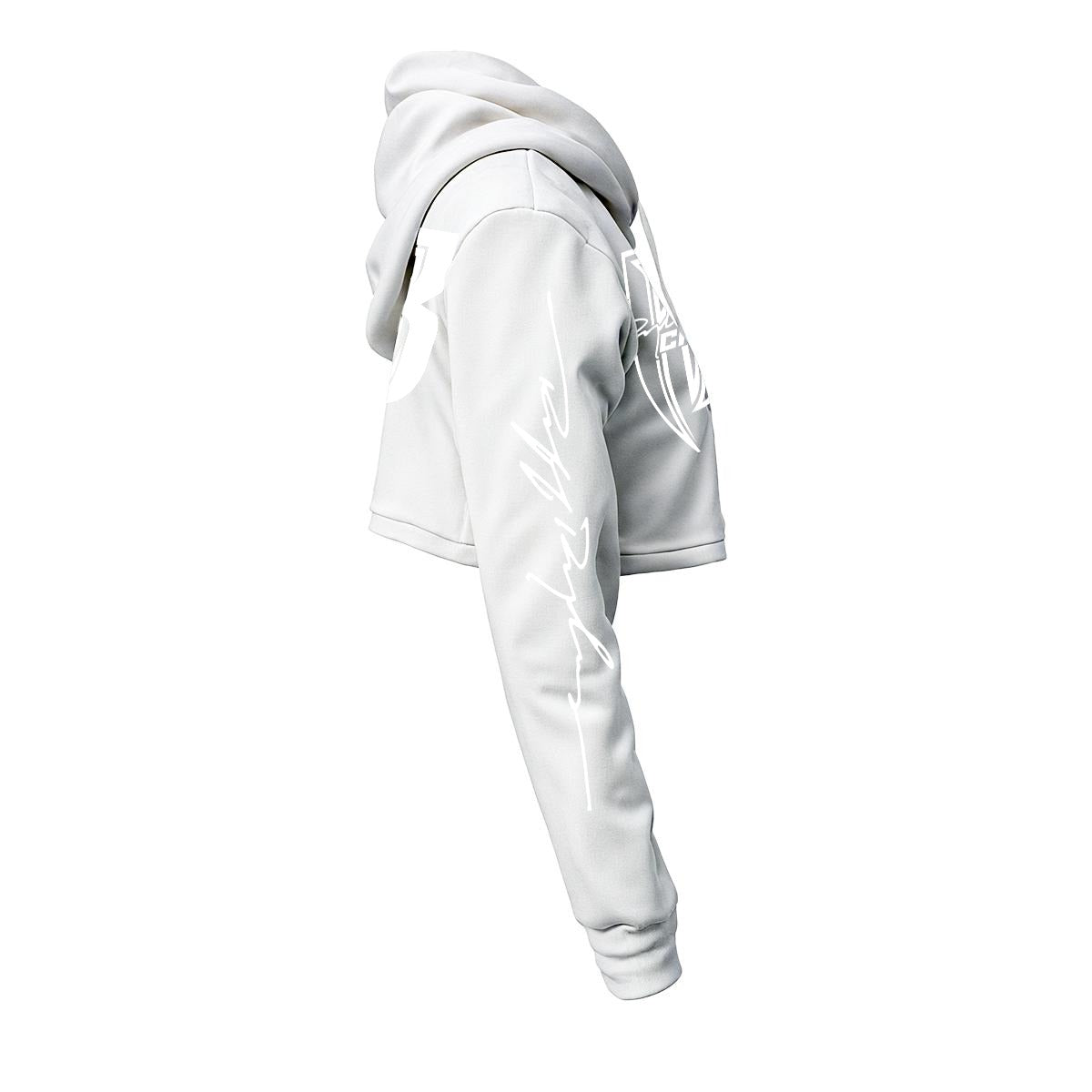 White Print Ride Or Die Chick Cropped Hoodie | Fleece Lining